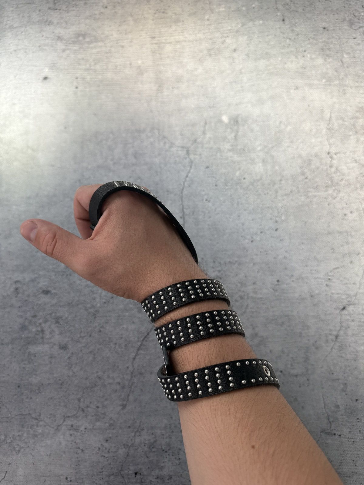 Japanese Brand Vintage Diesel Style Rhinestone Opium Distressed Y2K Belt Size ONE SIZE - 3 Thumbnail