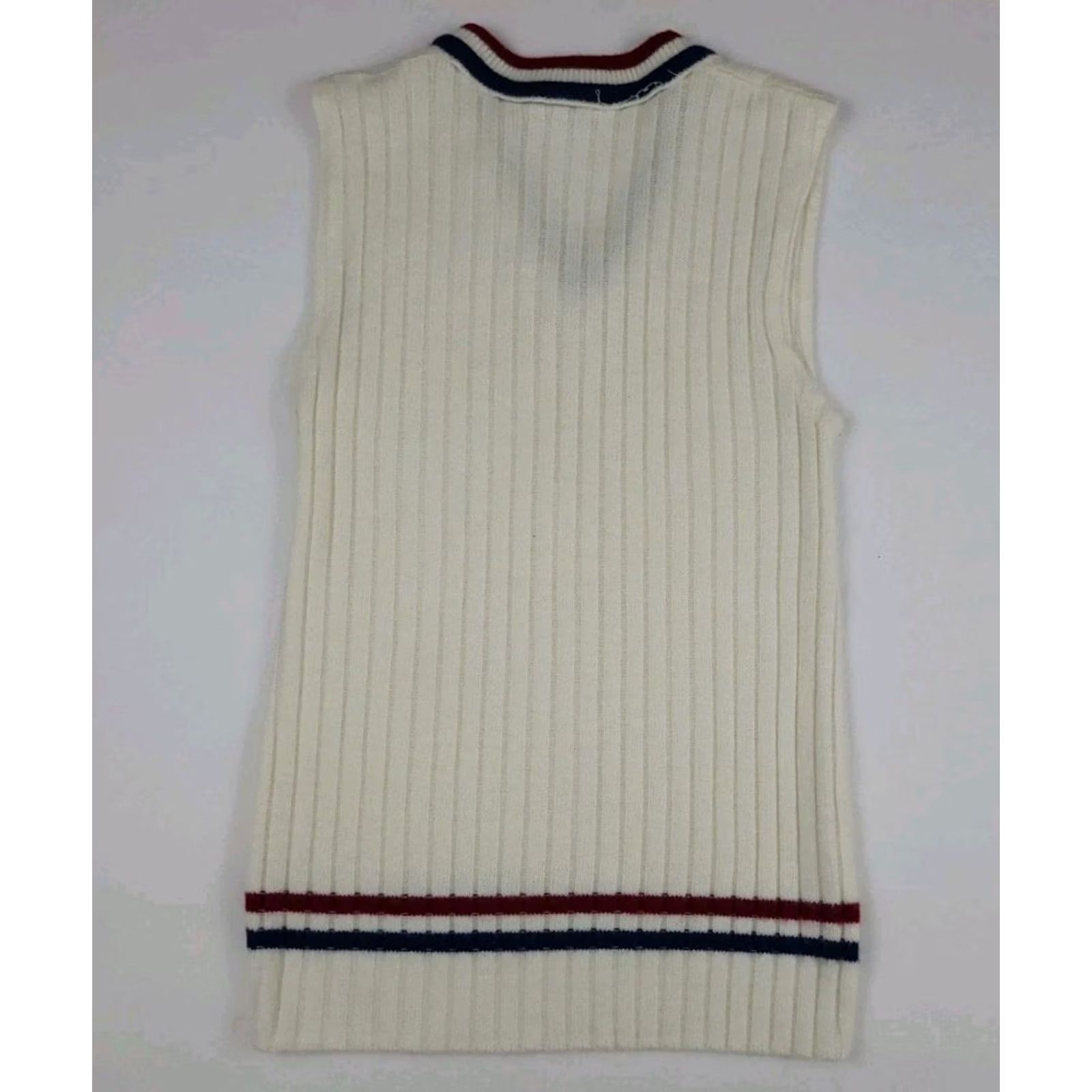Vintage Vintage Robert Bruce Sweater Vest 70s USA Vtg 1970s Knit Tennis Sport Stuff READ Size S / US 4 / IT 40 - 5 Thumbnail