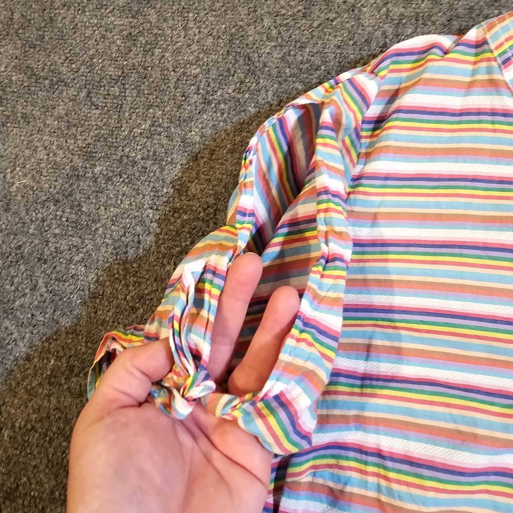 Talbots Talbots Top Women 3X Red Purple Stripe Short Sleeve Rainbow V Neck Casual Shirt Shirt Womens Plus 3X Red Rainbow Stripe V-Neck Short Sleeve Blouse Size XXL / US 16-18 / IT 52-54 - 5 Thumbnail