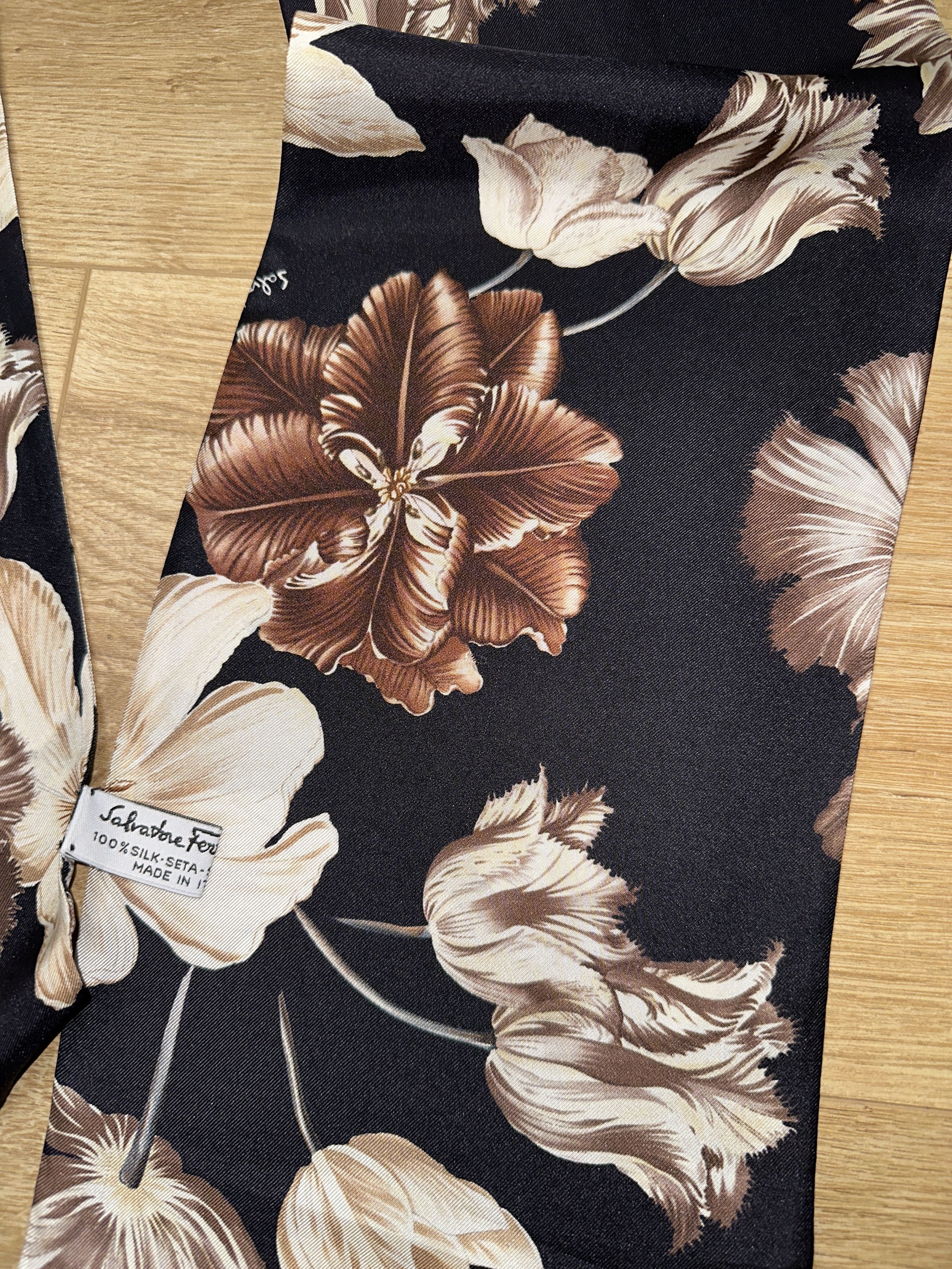Salvatore Ferragamo Salvatore Ferragamo Silk Floral Scarf Rare Long Neck Tie Size ONE SIZE - 11 Thumbnail