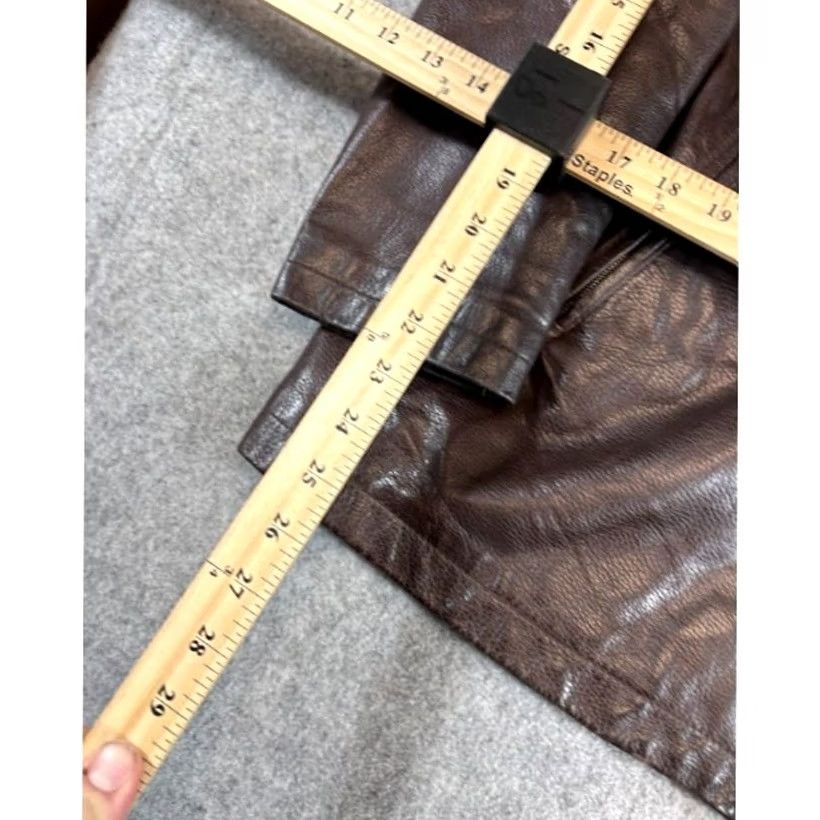 Henri Bendel VINTAGE Henri Bendel Leather Jacket Womens M Biker Indie Retro Grunge Streetwear 90s Brown Jacket Womens M Brown Retro Grunge Streetwear Henri Bendel Size M / US 6-8 / IT 42-44 - 7 Thumbnail