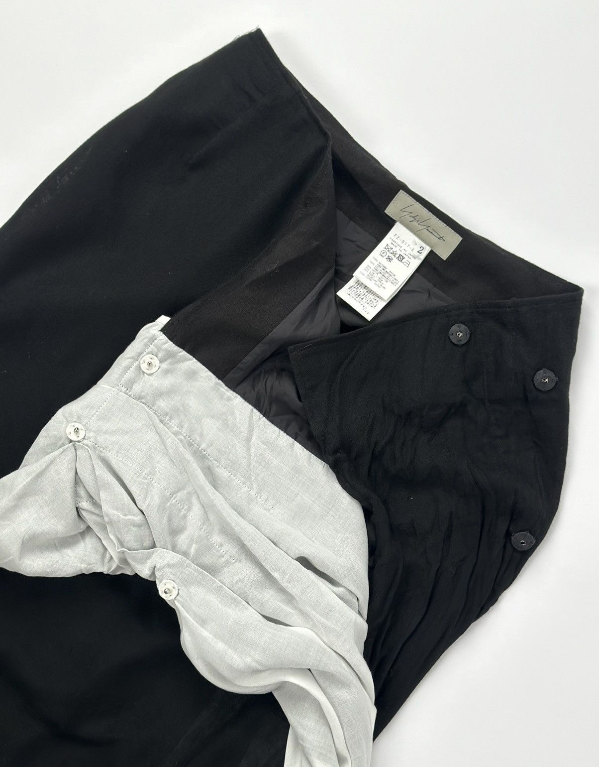Yohji Yamamoto Yohji Yamamoto S/S Left Side Double Layered Maxi-Skirt Size 29" - 7 Thumbnail
