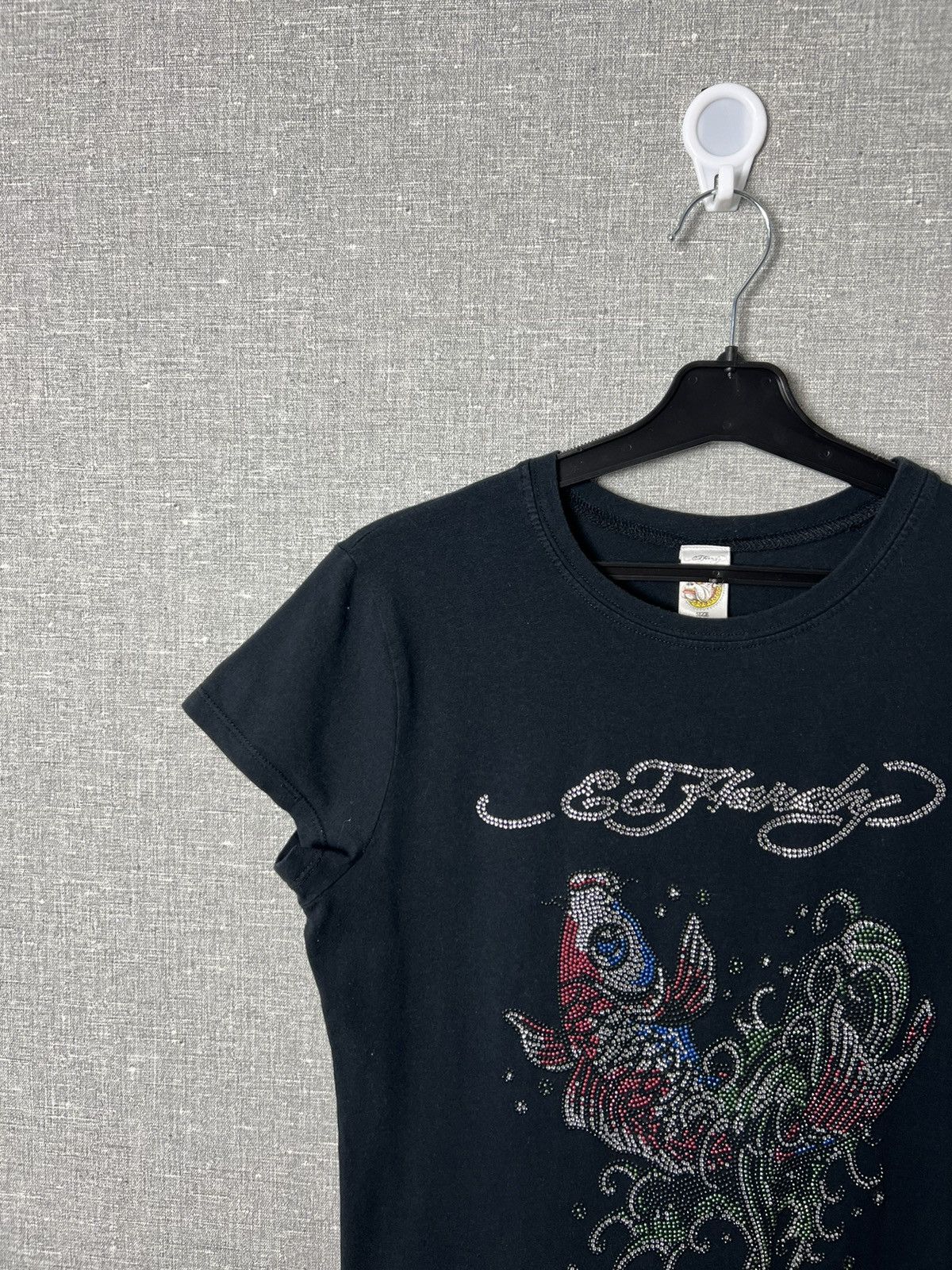 Ed Hardy Y2K Ed Hardy Big Logo With Rhinestones Carps Koi Tee Size M / US 6-8 / IT 42-44 - 2 Thumbnail