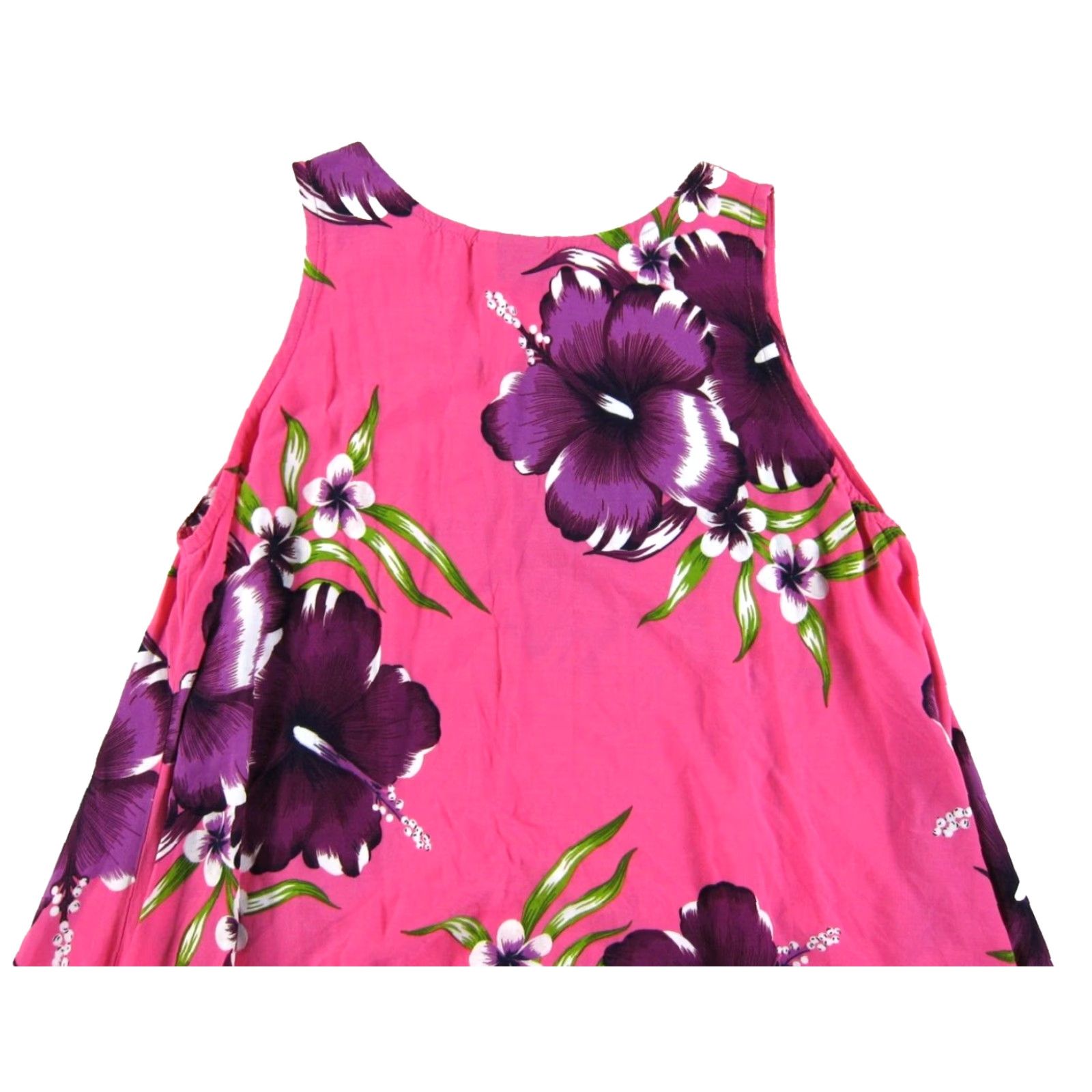 ALOHAS VTG Aloha Fashion 100% Rayon Pink Floral Hawaiian Tank Dress Large Size L / US 10 / IT 46 - 5 Thumbnail