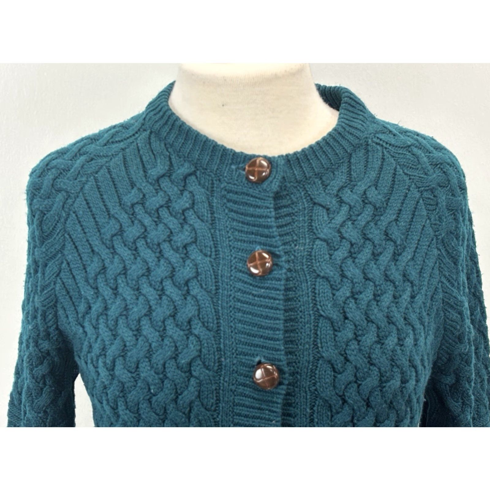 Greats VINTAGE The Tog Shop Knit Cardigan Sweater Large Teal Long Sleeve Button Accents Womens Size L / US 10 / IT 46 - 5 Thumbnail