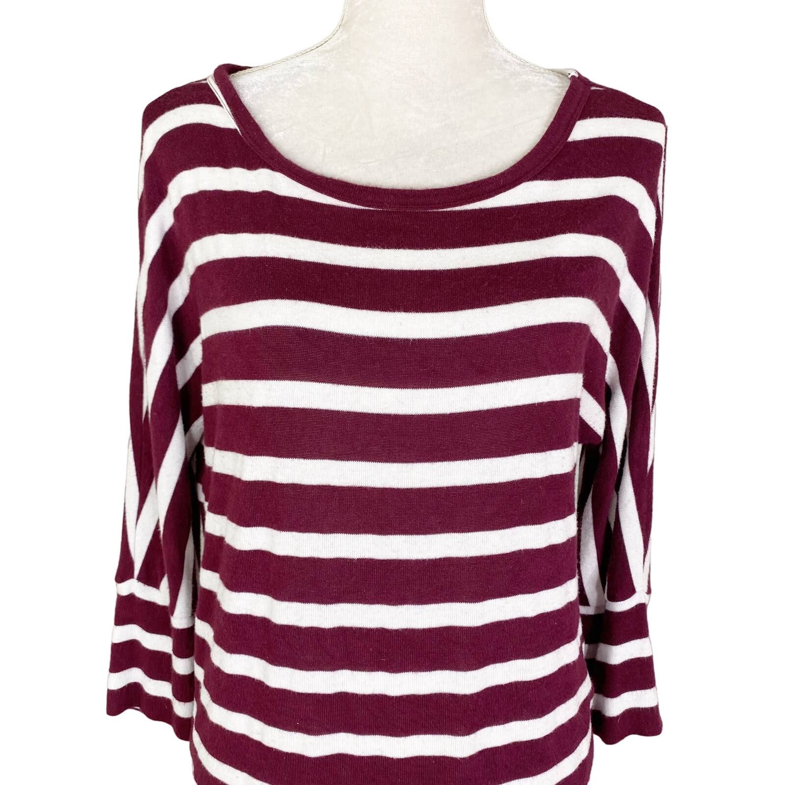 Other Mix by 41Hawthorn Sweater Medium Maroon White Stripes Size M / US 6-8 / IT 42-44 - 4 Thumbnail