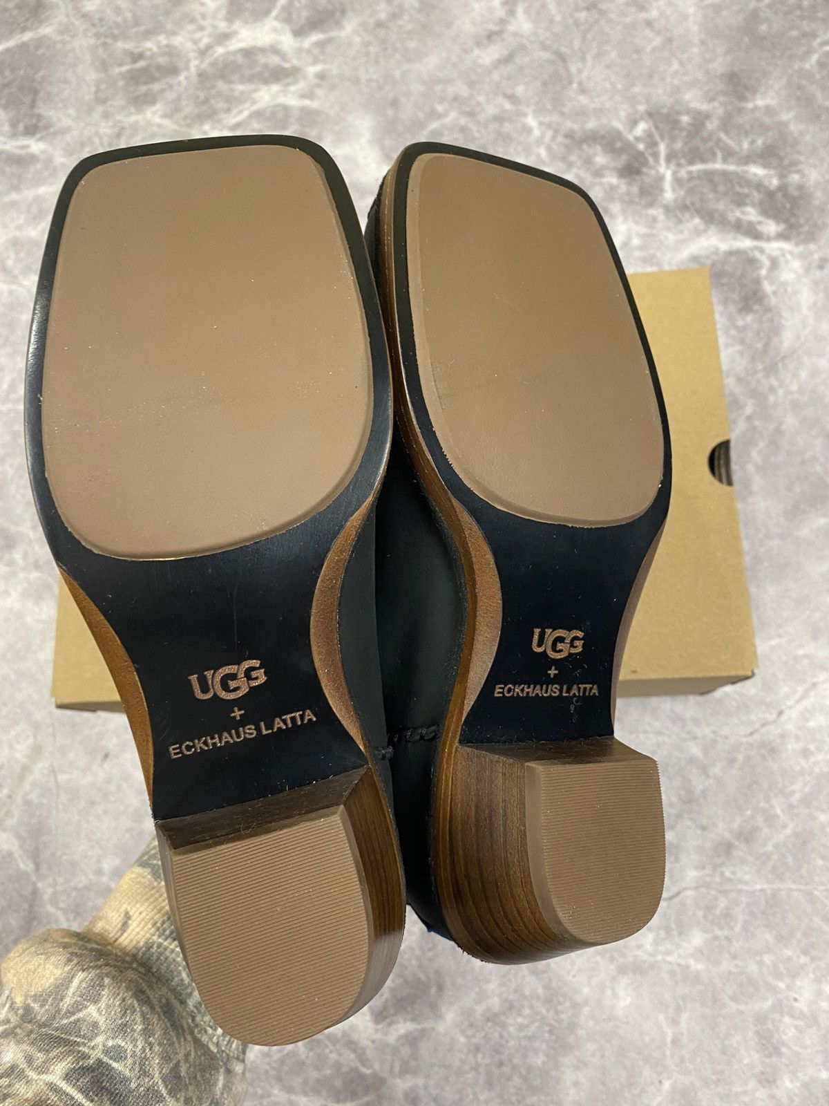Eckhaus Latta Ugg X Eckhaus Latta Dark Leather Square Toe Boots Size: 36 Size US 6 / IT 36 - 7 Thumbnail
