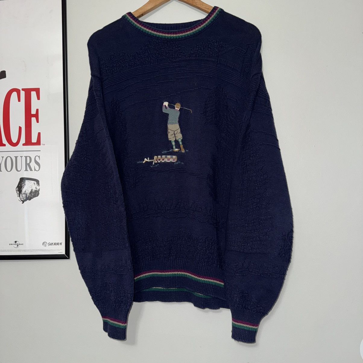 Vintage VINTAGE 90s CYPRES LINKS GOLF EMBROIDERED TEXTURED SWEATER Size US XL / EU 56 / 4 - 1 Thumbnail