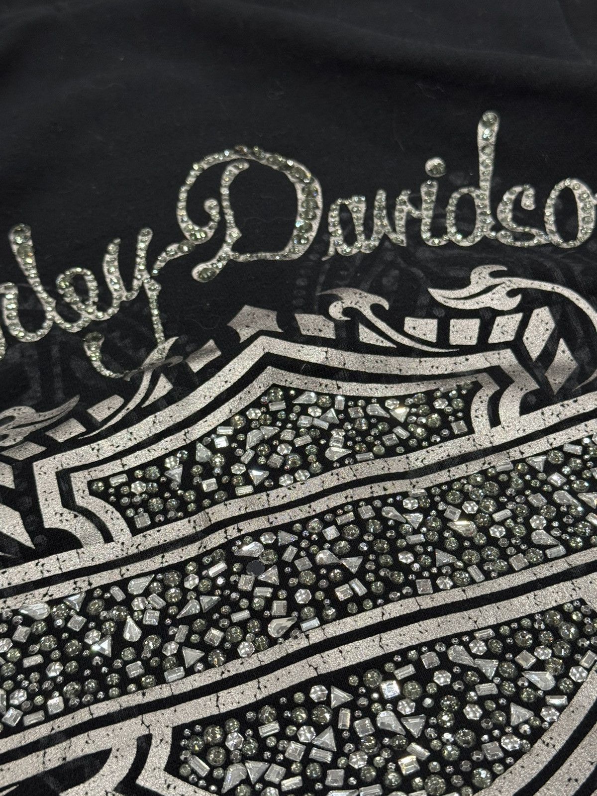 Harley Davidson Vintage 2012 Harley-Davidson Women’s Rhinestone Zip Hoodie Size L / US 10 / IT 46 - 11 Thumbnail