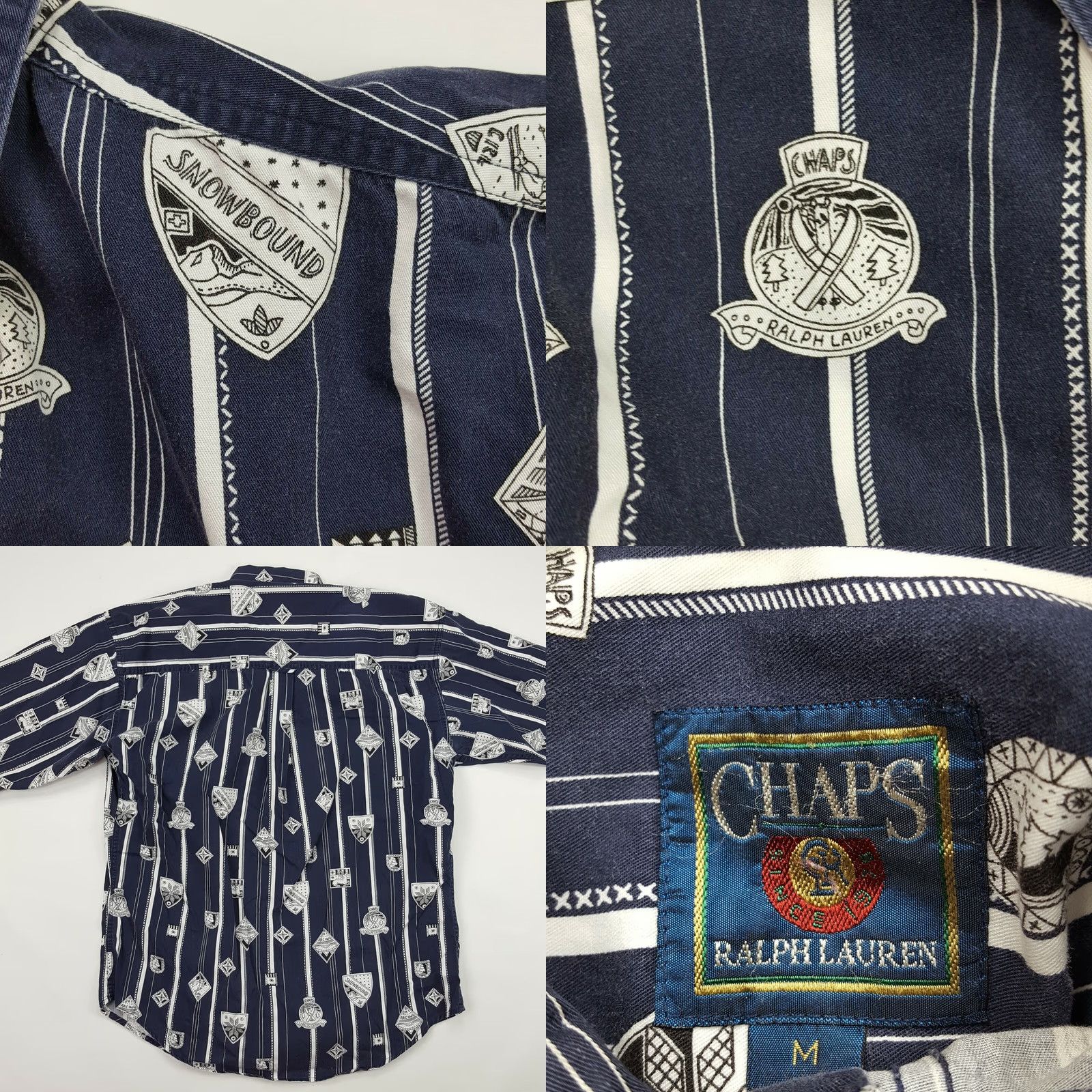 Ralph Lauren VTG Ralph Lauren Chaps Ski Racing Button-Up Shirt Men M Multicolor Striped 90s Retro Outdoor Winter Golf Sports Casual Workwear Mens Size US M / EU 48-50 / 2 - 8 Thumbnail