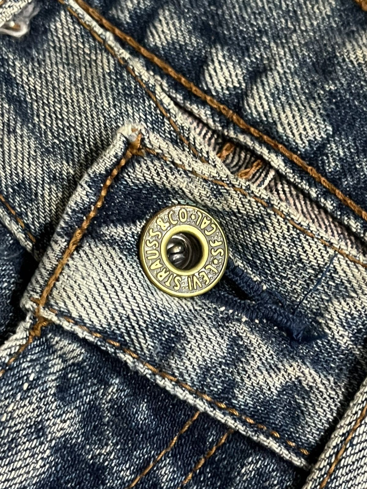 Levi's Vintage Levi’s 503 Blue Washed Distressed Straight Jeans Size US 30 / EU 46 - 5 Thumbnail