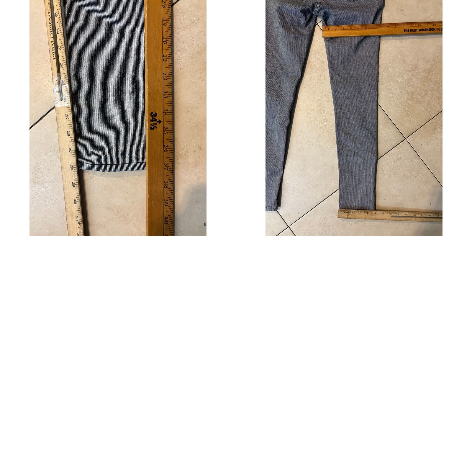 Rag & Bone rag & bone Pinstripe Pants Women's Size 26 Cotton Blend Slim Inseam 28in Gray/Black Hook Zip Pockets Tailored USA 8/10 Size 26" / US 2 / IT 38 - 8 Thumbnail