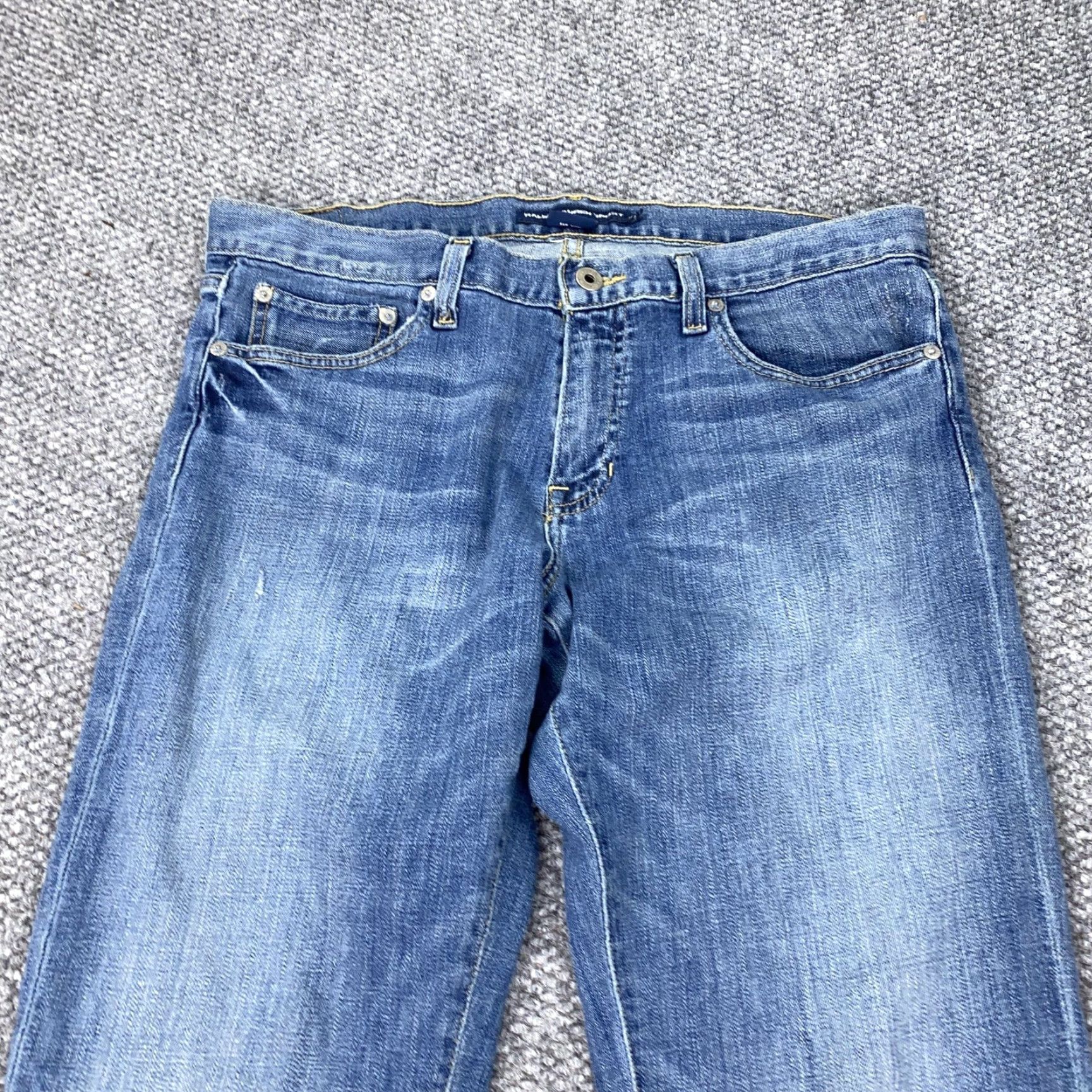 Ralph Lauren Ralph Lauren Sport Jeans Womens 35x32 Blue Denim Straight Leg Stretch Pants Jeans Woman 35x32 Medium Blue Pockets Distressed 90s? Size 24" / US 00 / IT 34 - 2 Thumbnail