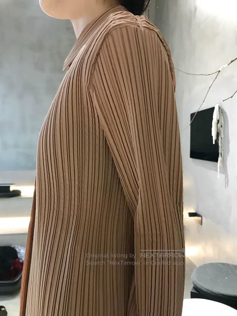 Issey Miyake Issey Miyake Main Line Latte Ruched Shirt Size S / US 4 / IT 40 - 4 Thumbnail