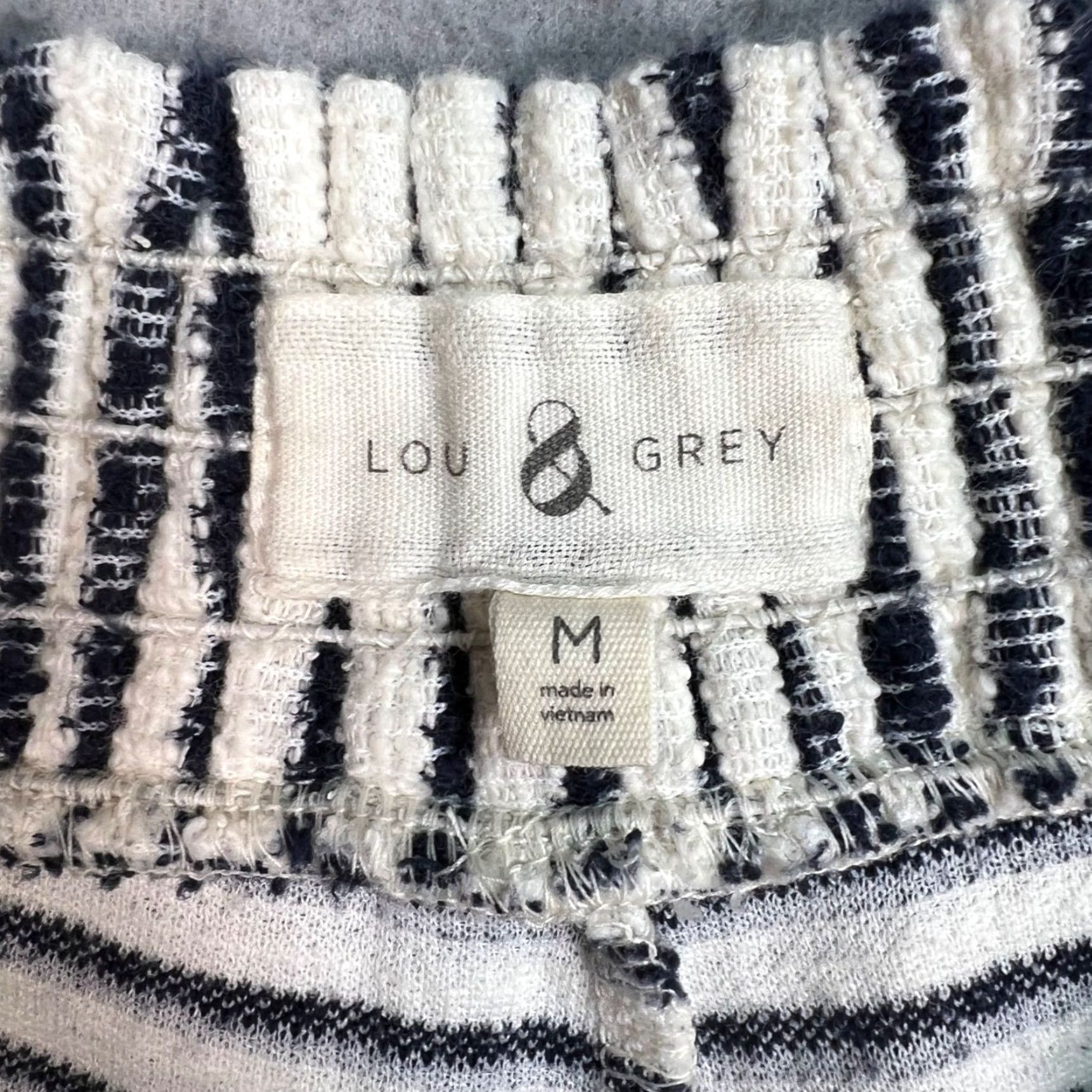 Lou & Grey Lou & Grey Womens Medium Striped Knit Shorts Black & White Cotton Blend Size 32" / US 10 / IT 46 - 3 Thumbnail