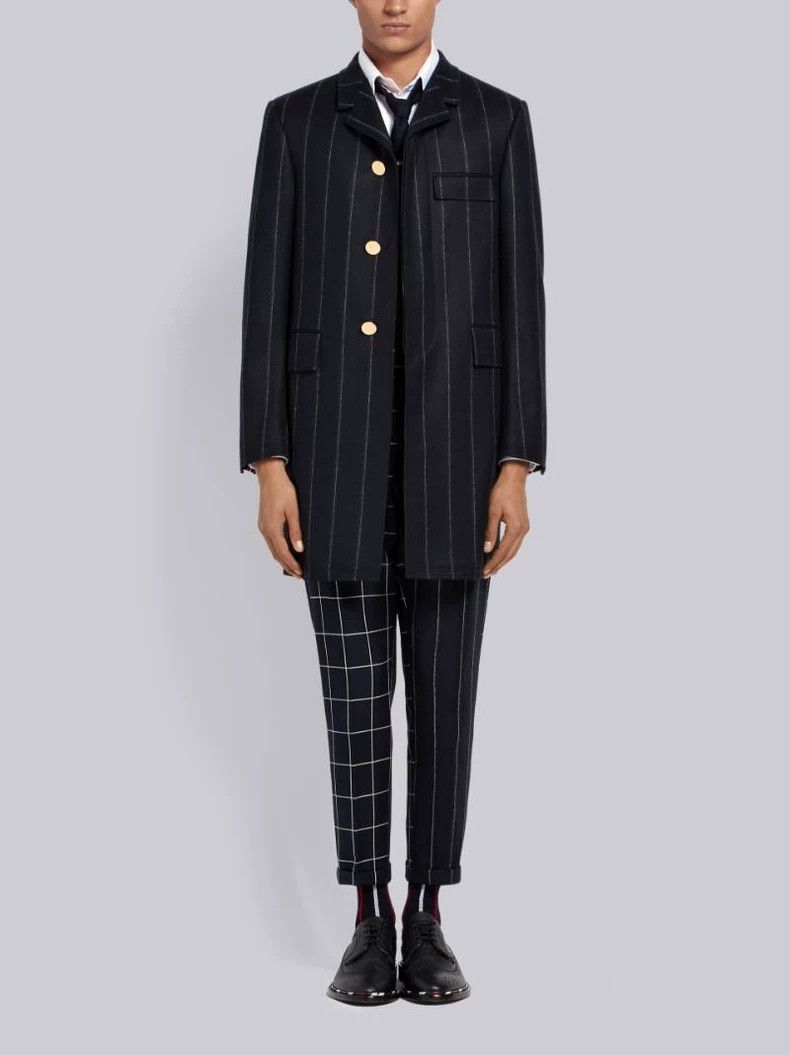 Thom Browne Thom Browne size0 Blue flannel suit and woolen overcoat Size 34S - 3 Thumbnail