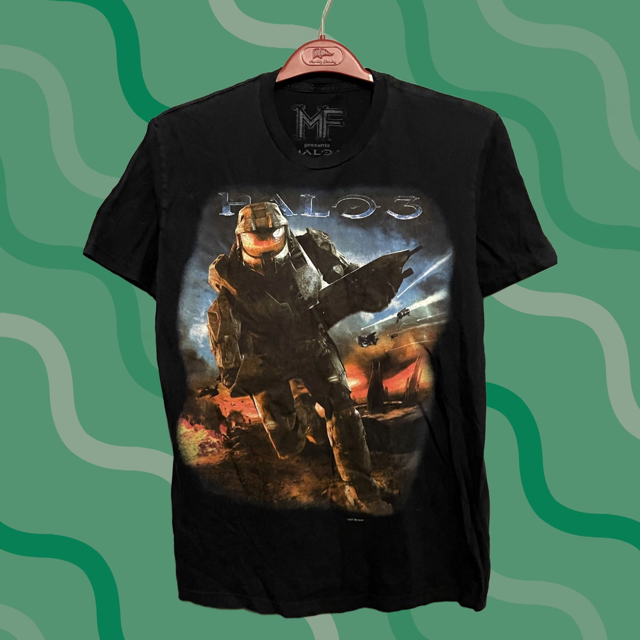 Halo Vtg Halo 3 Video Game Promo T-Shirt Size L Black Xbox Microsoft Massive Fine C249 MF Men Short Sleeve Crew Neck Graphic Print Logo 2000s Geek Size US L / EU 52-54 / 3 - 1 Thumbnail