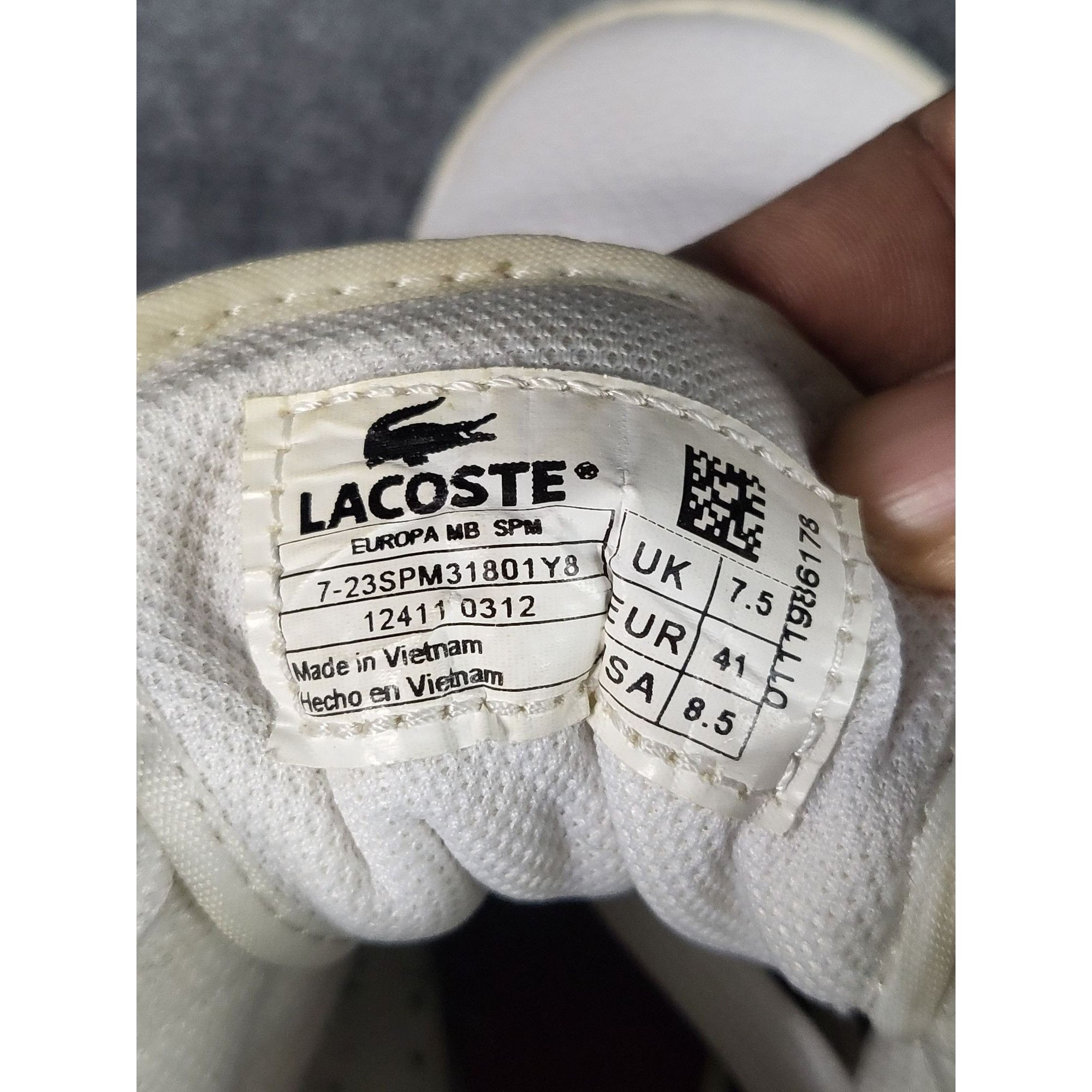 Lacoste LACOSTE EUROPA SPM Trainer Fashion Sneakers White Red Men Sz Size US 8.5 / EU 41-42 - 10 Thumbnail