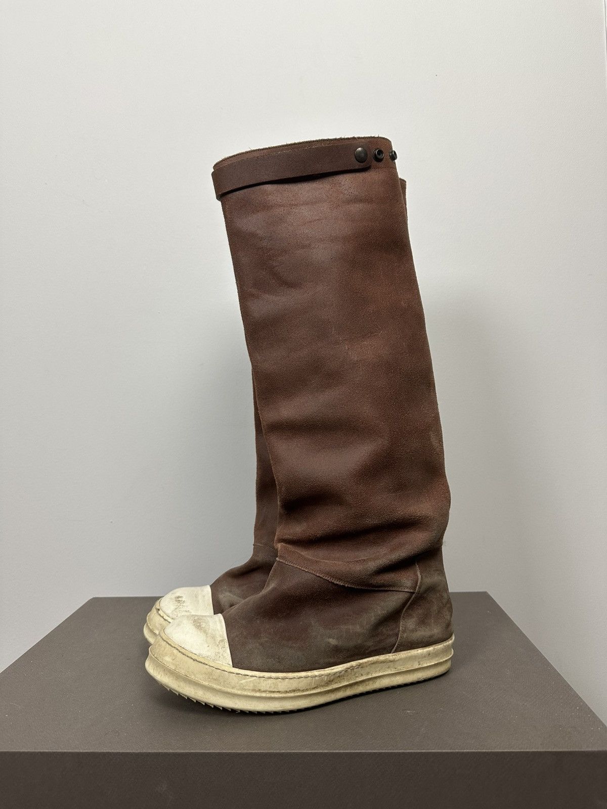 Rick Owens FW14 ‘MOODY’ Reverse Leather Elephant Boots Size US 11 / EU 44 - 2 Thumbnail