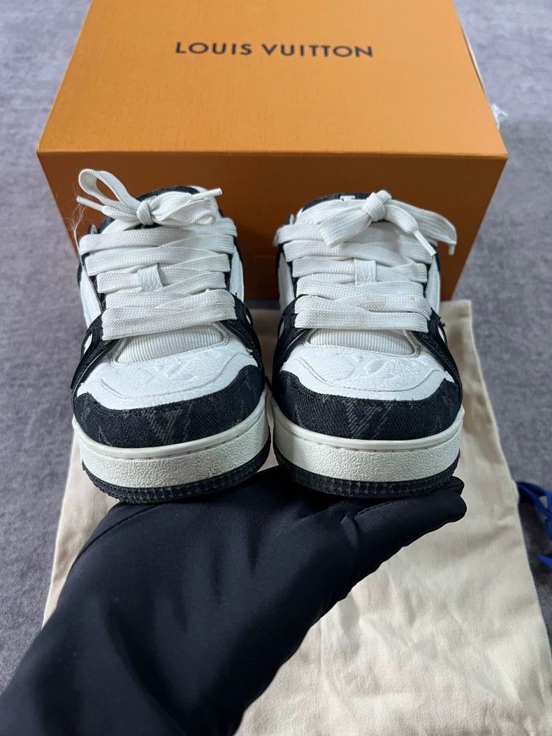 Louis Vuitton Louis Vuitton Black Denim Trainers Size 2.5-2507 Size US 5 / EU 37 - 4 Thumbnail