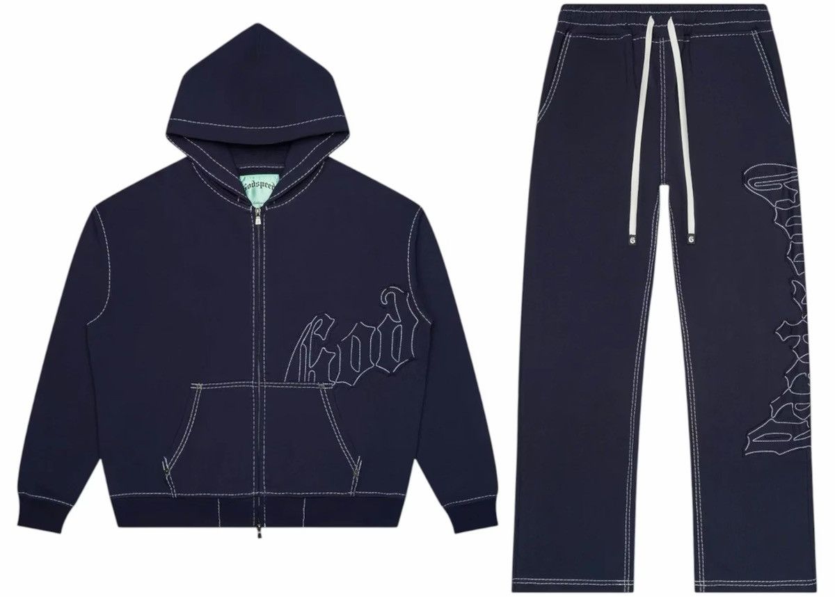 Godspeed Godspeed Navy Blue Sweatsuit Hoodie & Sweatpants Set XL Size US XL / EU 56 / 4 - 1 Thumbnail