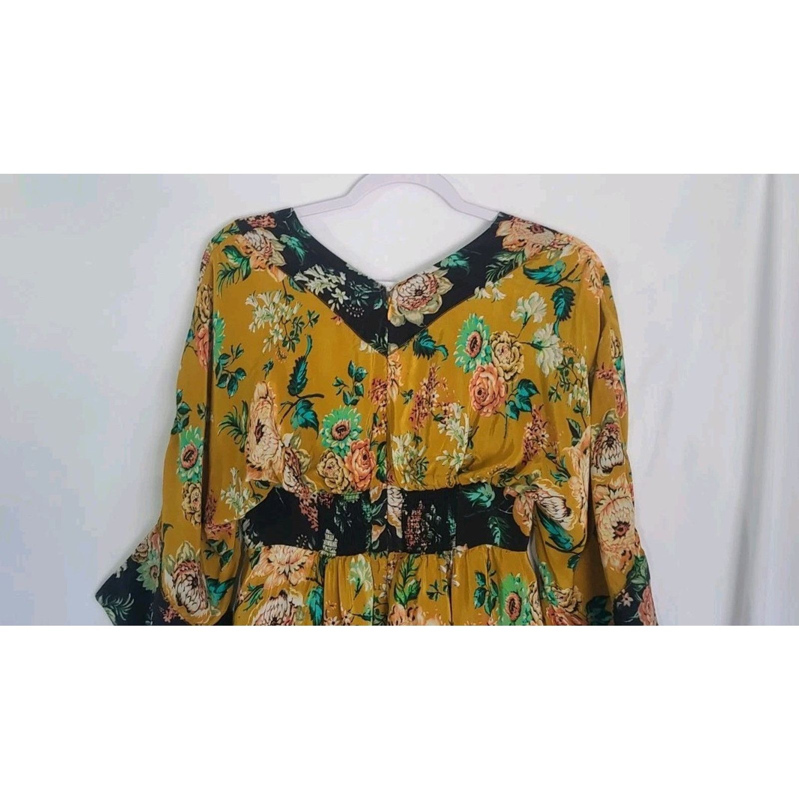 Anthropologie Anthropologie Floral Multicolor V-Neck Maxi Dress 00P Size XXS / US 00 / IT 34 - 7 Thumbnail