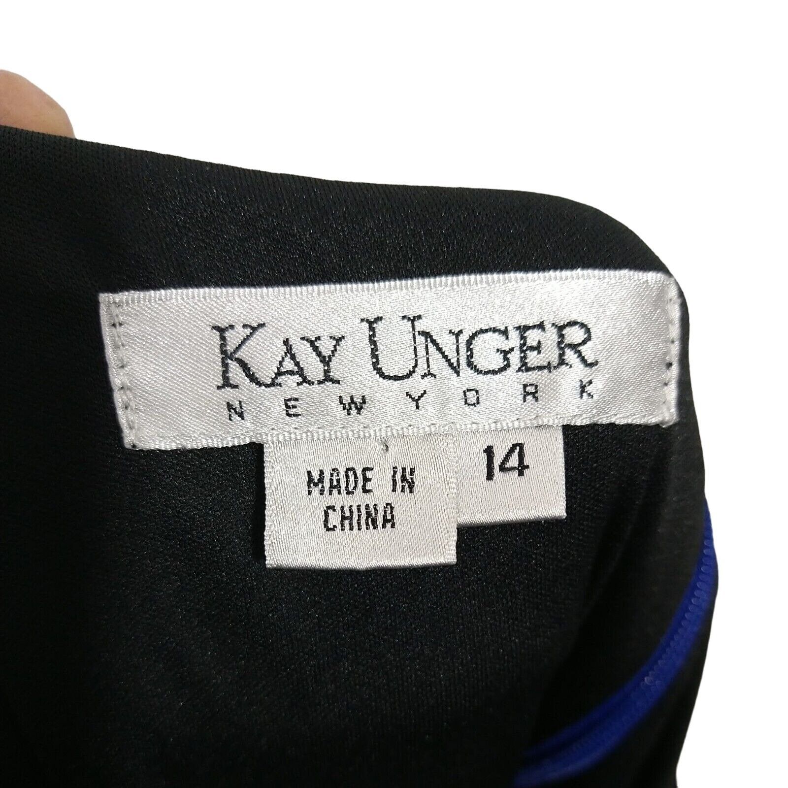 Other Kay Unger Sheath Dress Women Size 14 Blue 3/4 Sleeve Office Size XL / US 12-14 / IT 48-50 - 6 Thumbnail