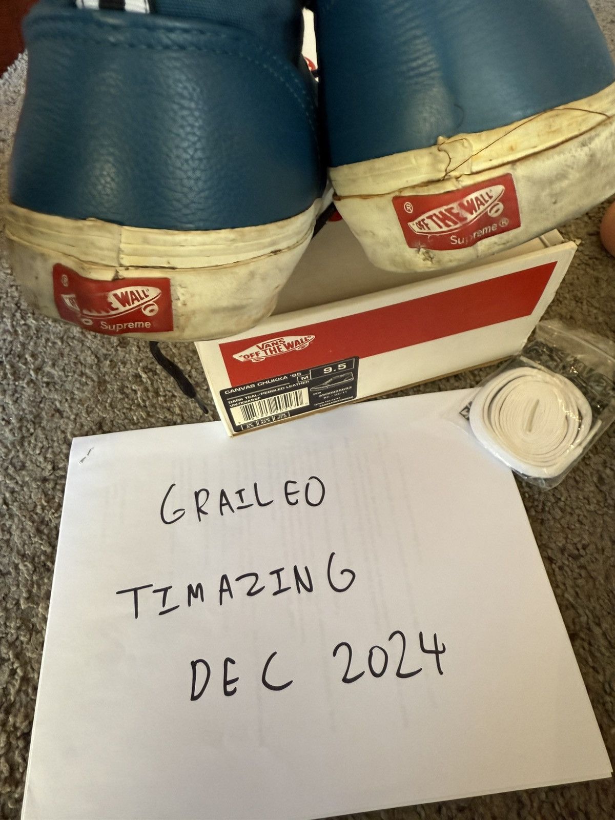 Vans Vans x Supreme Canvas Chukka ‘95 Rare Dark Teal Size US 9.5 / EU 42-43 - 6 Thumbnail