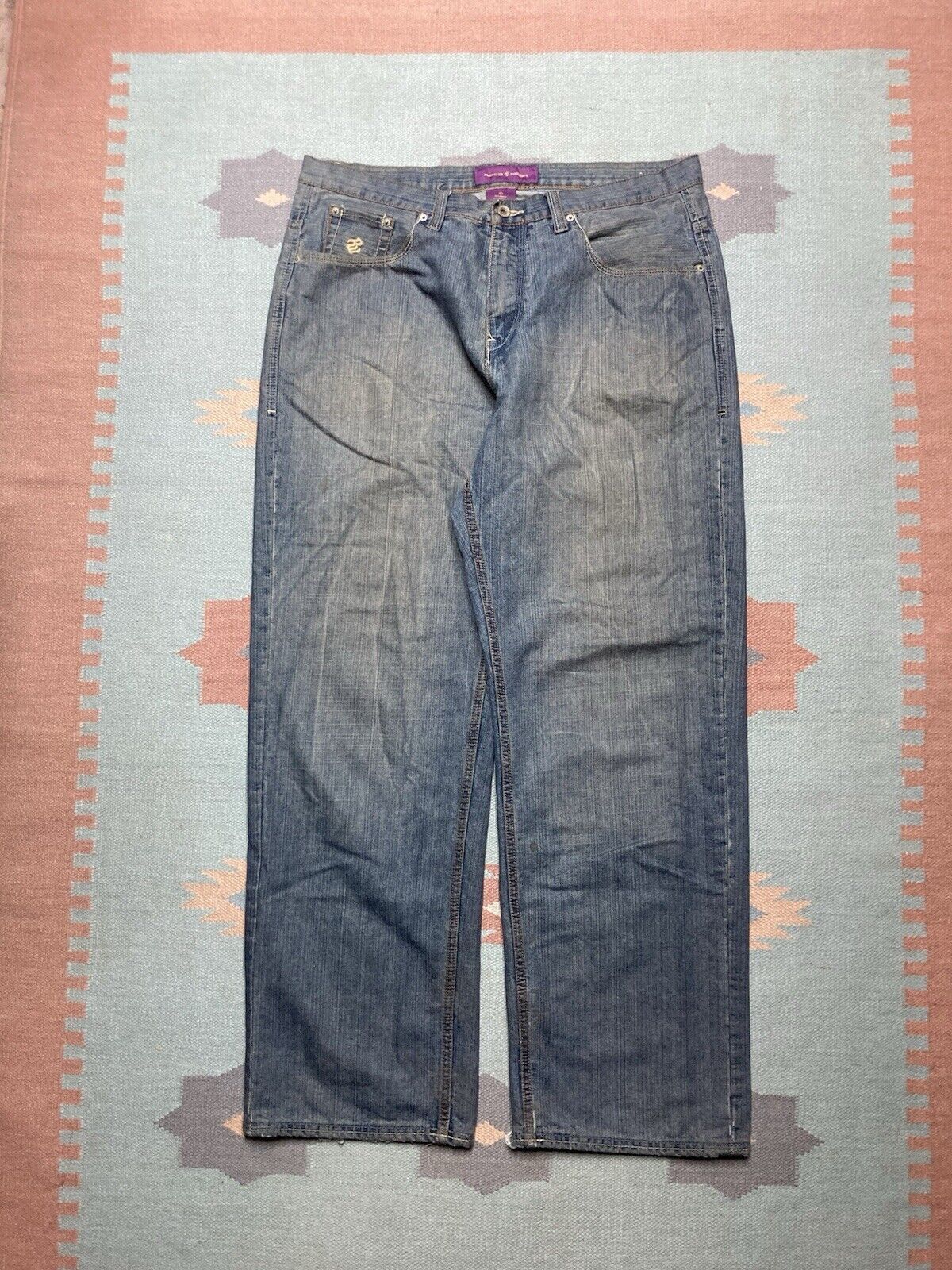 Rocawear × Vintage Vtg y2k baggy jeans rocawear wide skater embroidered 38x33 Size US 38 / EU 54 - 4 Thumbnail