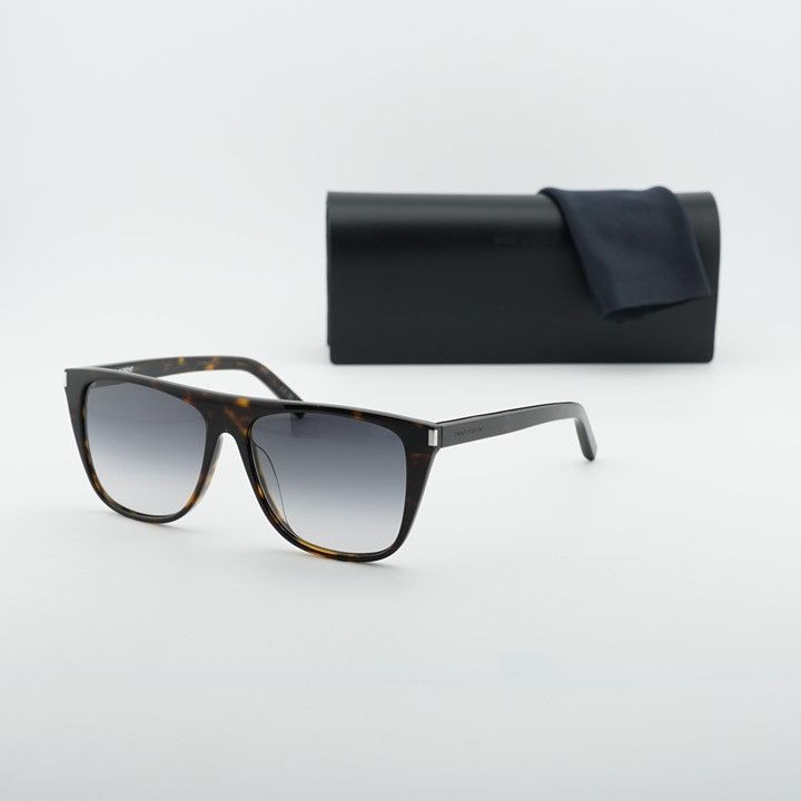Saint Laurent Paris Saint Laurent SL1F 003 Sunglasses Dark Havana Square Frame Size ONE SIZE - 10 Thumbnail