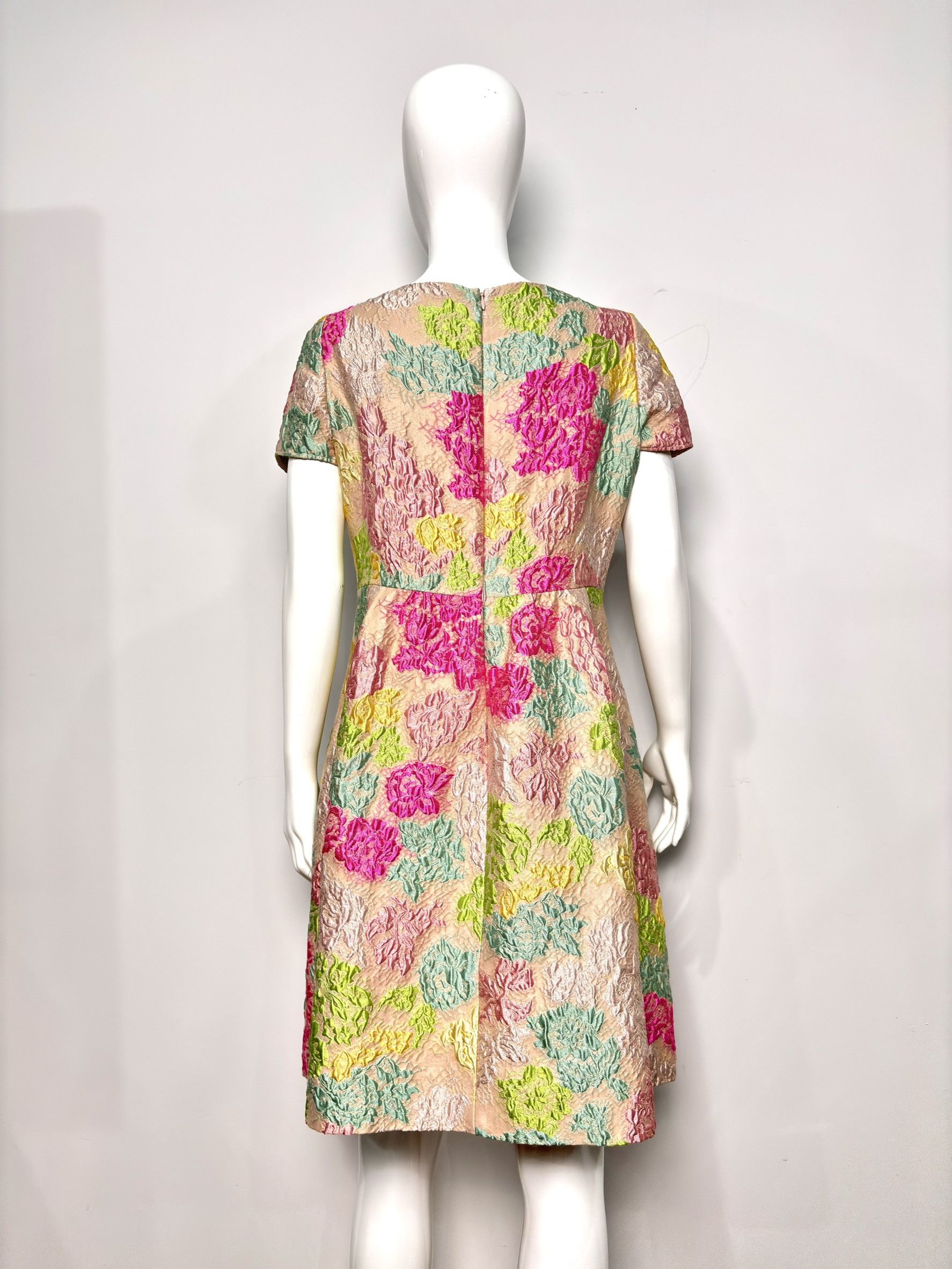 Valentino Valentino Floral Jacquard Silk Blend Dress Size L / US 10 / IT 46 - 4 Thumbnail