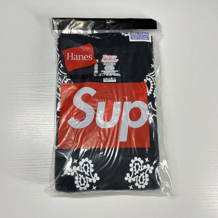 Supreme Supreme Hanes Bandana Tagless Tees (2 Pack) Black XX-Large