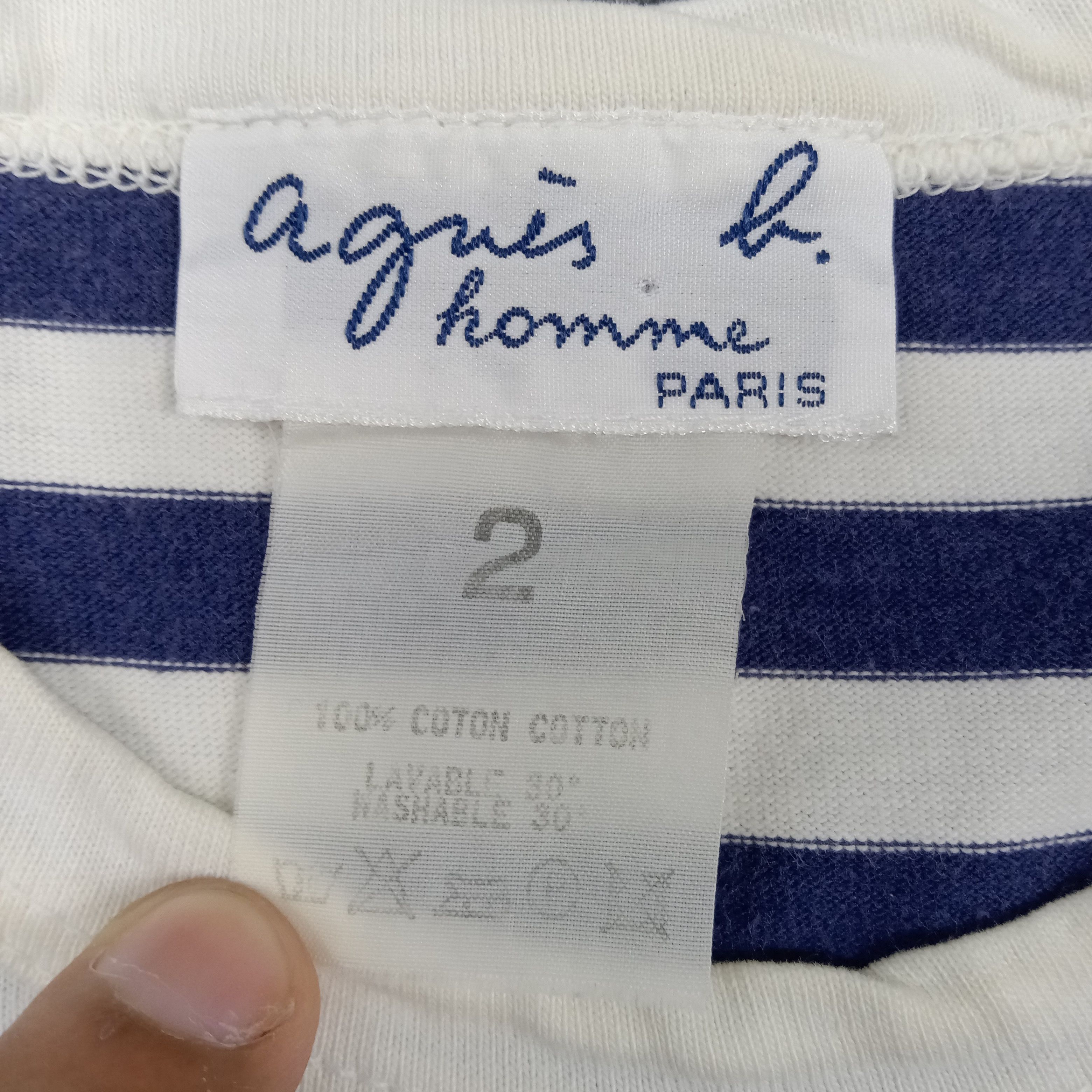 Vintage × agnes b. Agnes B. Homme Designer Brand Stripes Tshirt Size US M / EU 48-50 / 2 - 3 Thumbnail