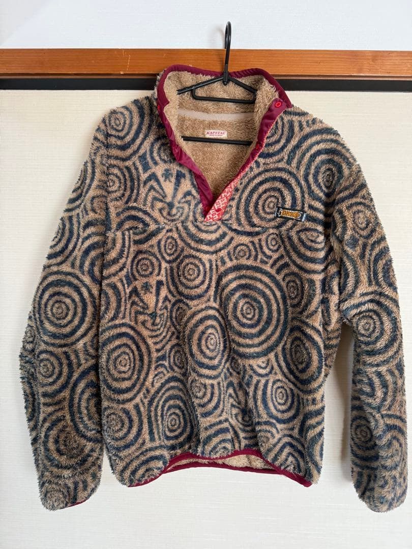 Kapital KAPITAL MAZE Pattern Fleece Snap T-shirt Beige 1 Size US S / EU 44-46 / 1 - 2 Thumbnail