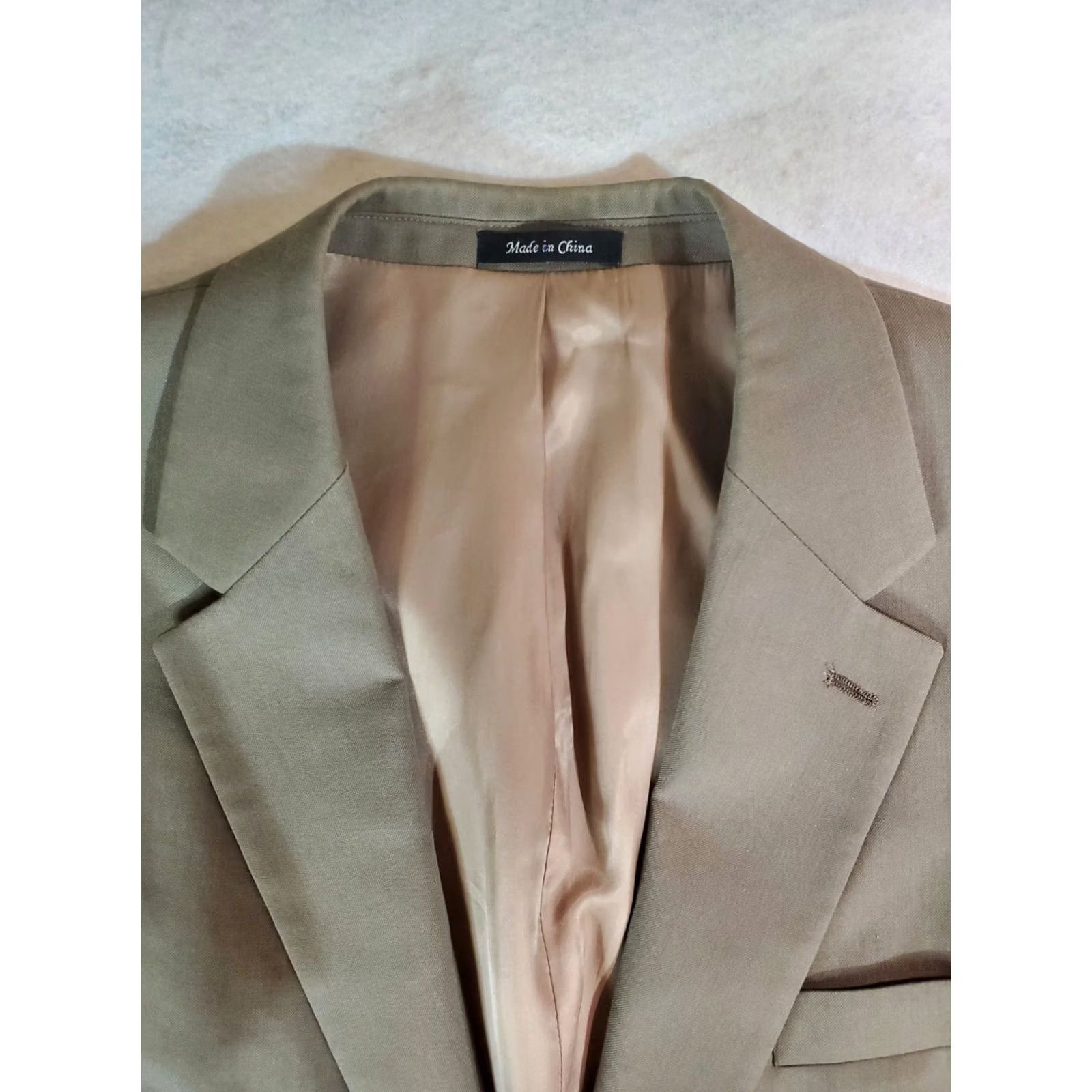 Chaps VINTAGE CHAPS Ralph Lauren Signature Blazer Mens 48R Tan 100% Wool Sports Coat Jacket Coat Size 48R - 3 Thumbnail