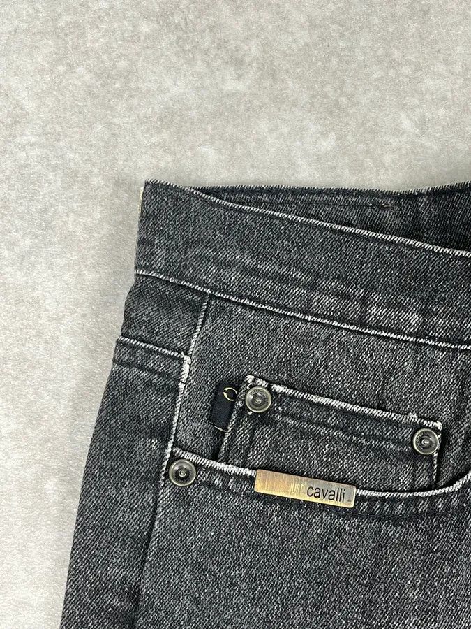 Just Cavalli AW2004 Cavalli Grey Fire Flames Denim Jeans Size 27" / US 4 / IT 40 - 9 Thumbnail