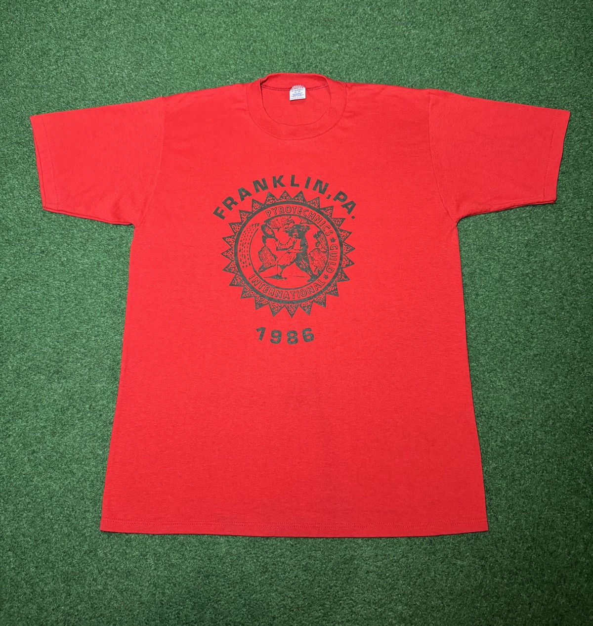Vintage Pyrotechnics Guild 80s Franklin Pa Firework T Shirt