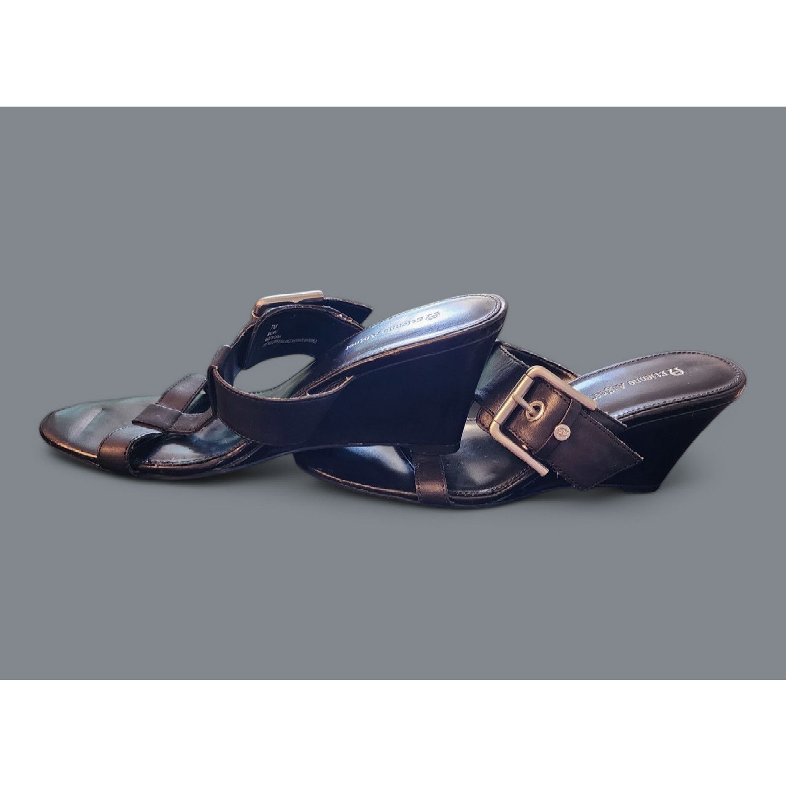 Etienne Aigner Etienne Aigner Mallard Wedge Slides Sandals Black Size 7.5M Size US 7.5 / IT 37.5 - 2 Thumbnail