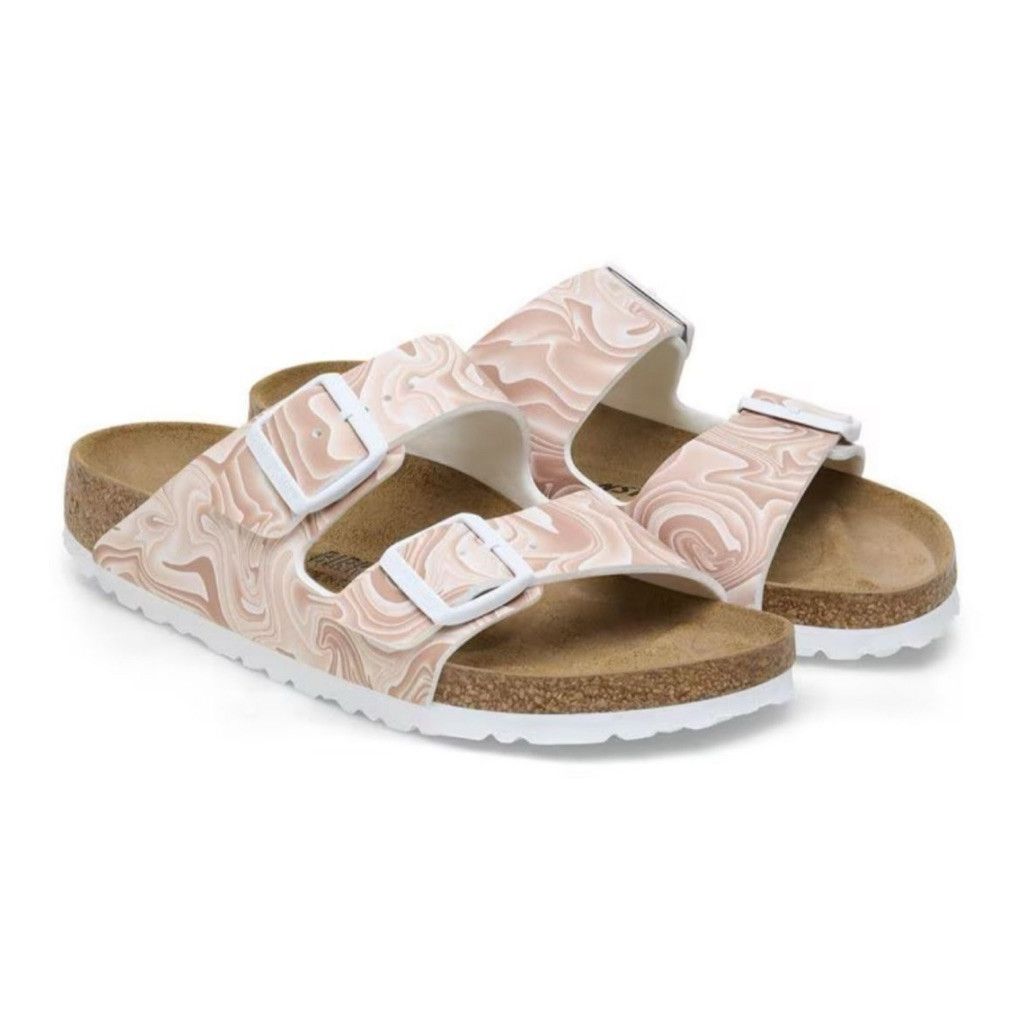 Birkenstock Birkenstock Arizona Marbled Birko-Flor Sandals Size 7 Beige Size US 7 / IT 37 - 6 Thumbnail