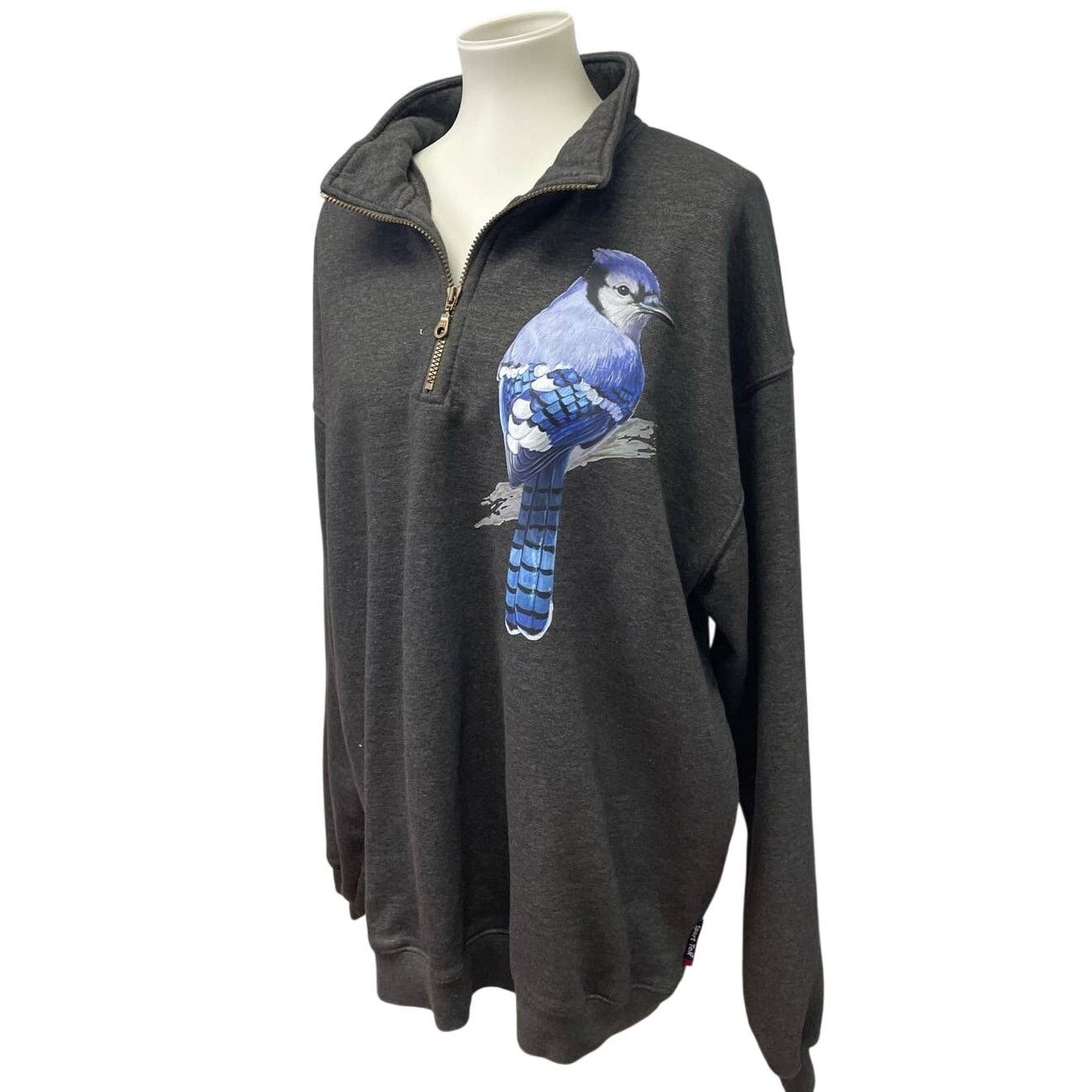 Port Authority Hand Printed Mens 2XL Blue Jay Bird Pullover Sweatshirt Size US XXL / EU 58 / 5 - 1 Thumbnail