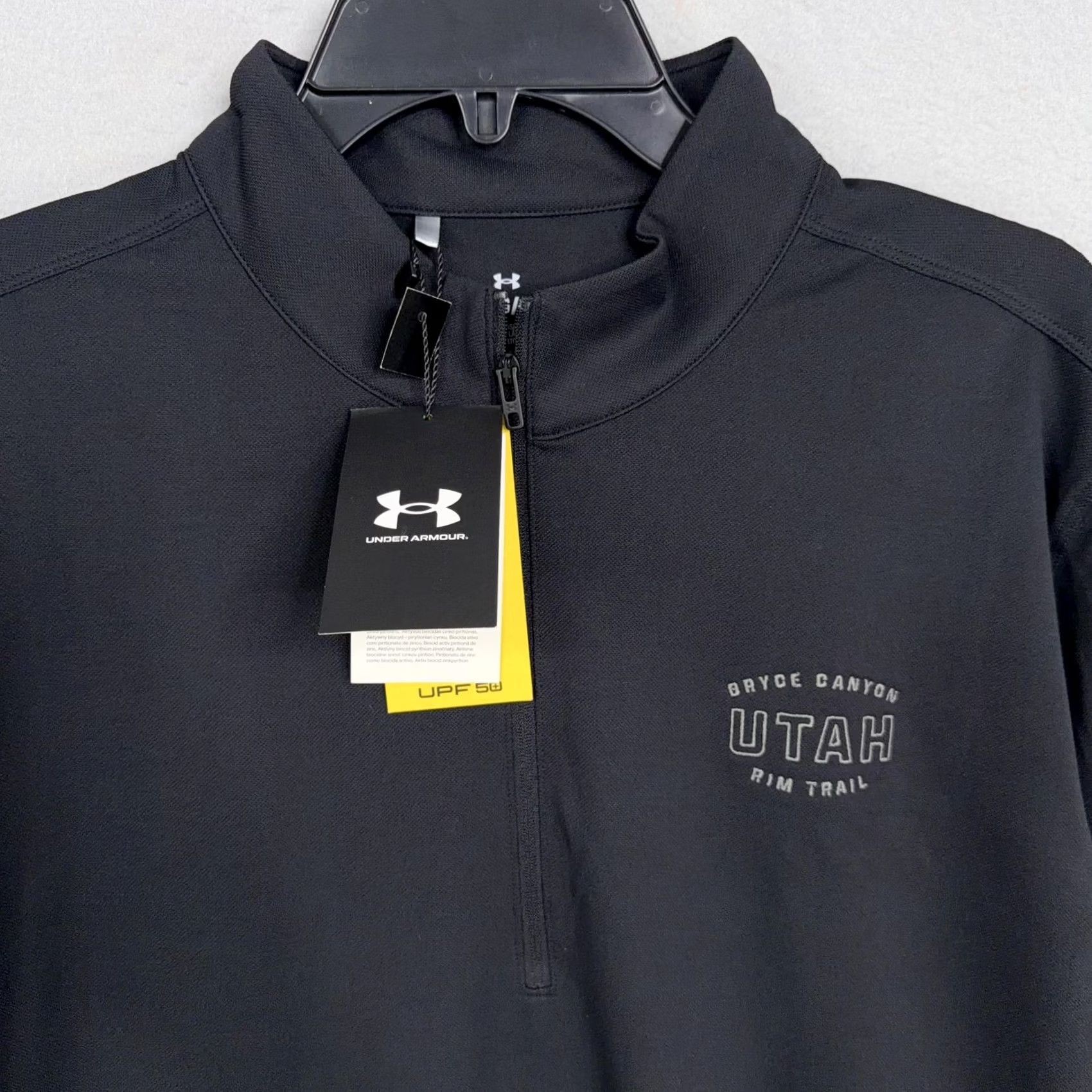 Under Armour Under Armour Pullover Mens Large Black 1/4 Zip Bryce Canyon Utah UPF 50 Hiking Mock Neck Long Sleeve Logo Size US L / EU 52-54 / 3 - 2 Thumbnail