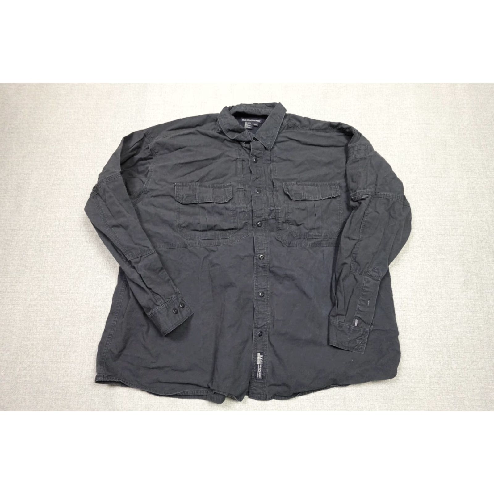 Vintage 5.11 Tactical Shirt Mens 2XL Black Legend Outdoor Button-Up Casual Heavyweight Cotton Canvas Solid Long Sleeve Collegiate Mens Size US XXL / EU 58 / 5 - 2 Thumbnail