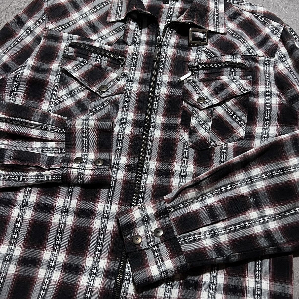 Japanese Brand Omkoe Plaid Jacket Midas Fuga Attic GOA LGB Tornado Vkei Size US L / EU 52-54 / 3 - 4 Thumbnail