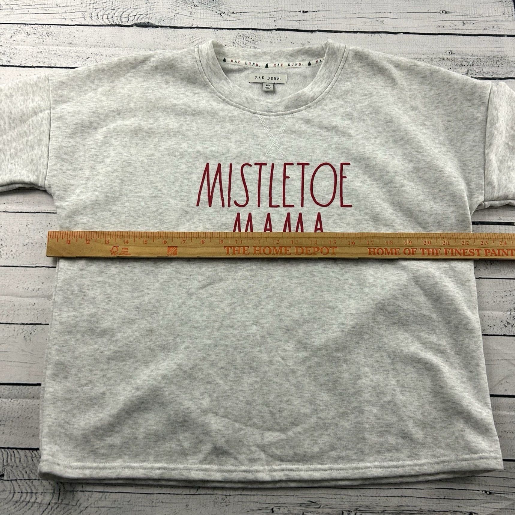 Vintage Rae Dunn Mistletoe Mama Pullover Sweatshirt Women's Gray Medium Size M / US 6-8 / IT 42-44 - 4 Thumbnail