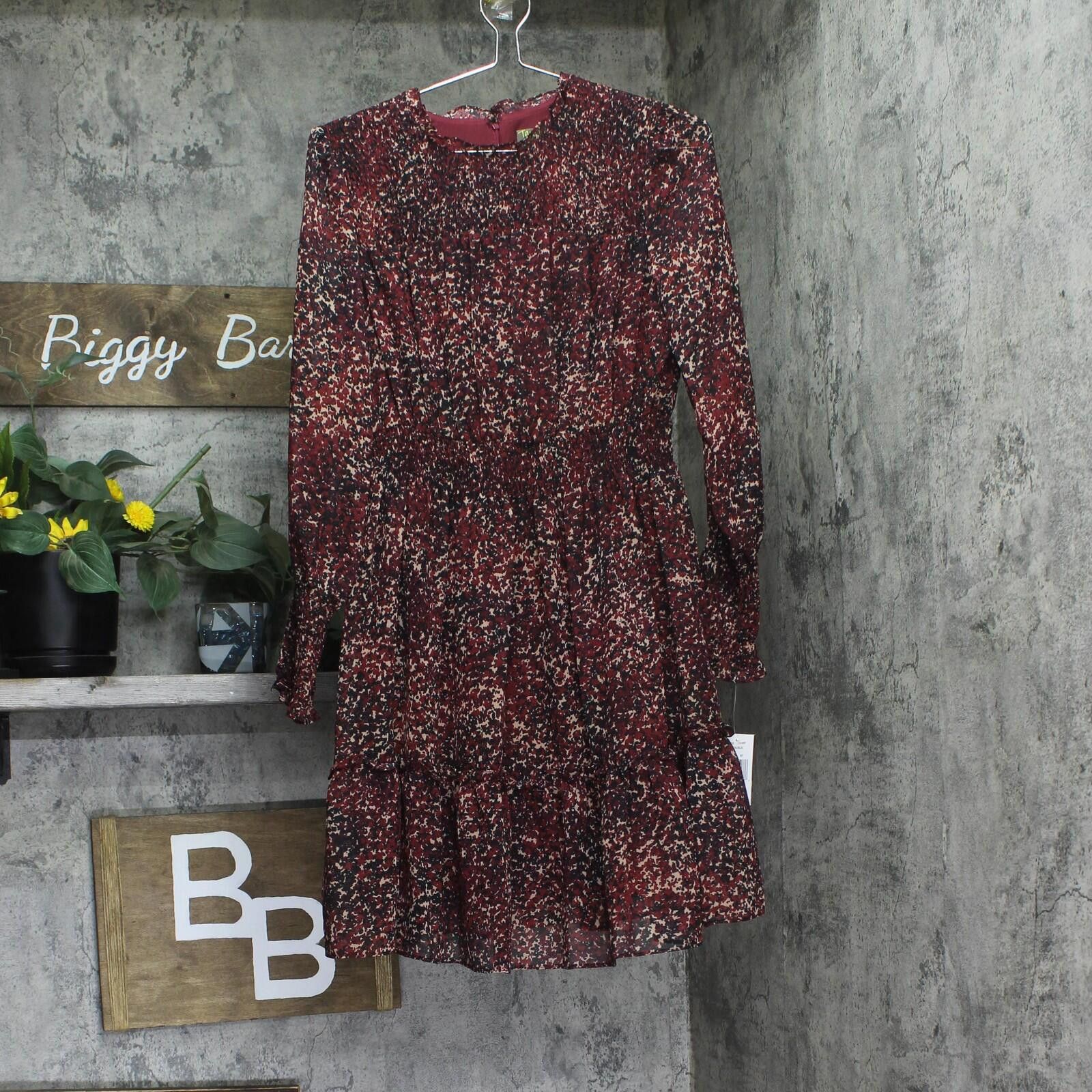 Ann Taylor Nwt Taylor Petite Chiffon Dress 3109p Crimson / Black 6p Size M / US 6-8 / IT 42-44 - 1 Thumbnail