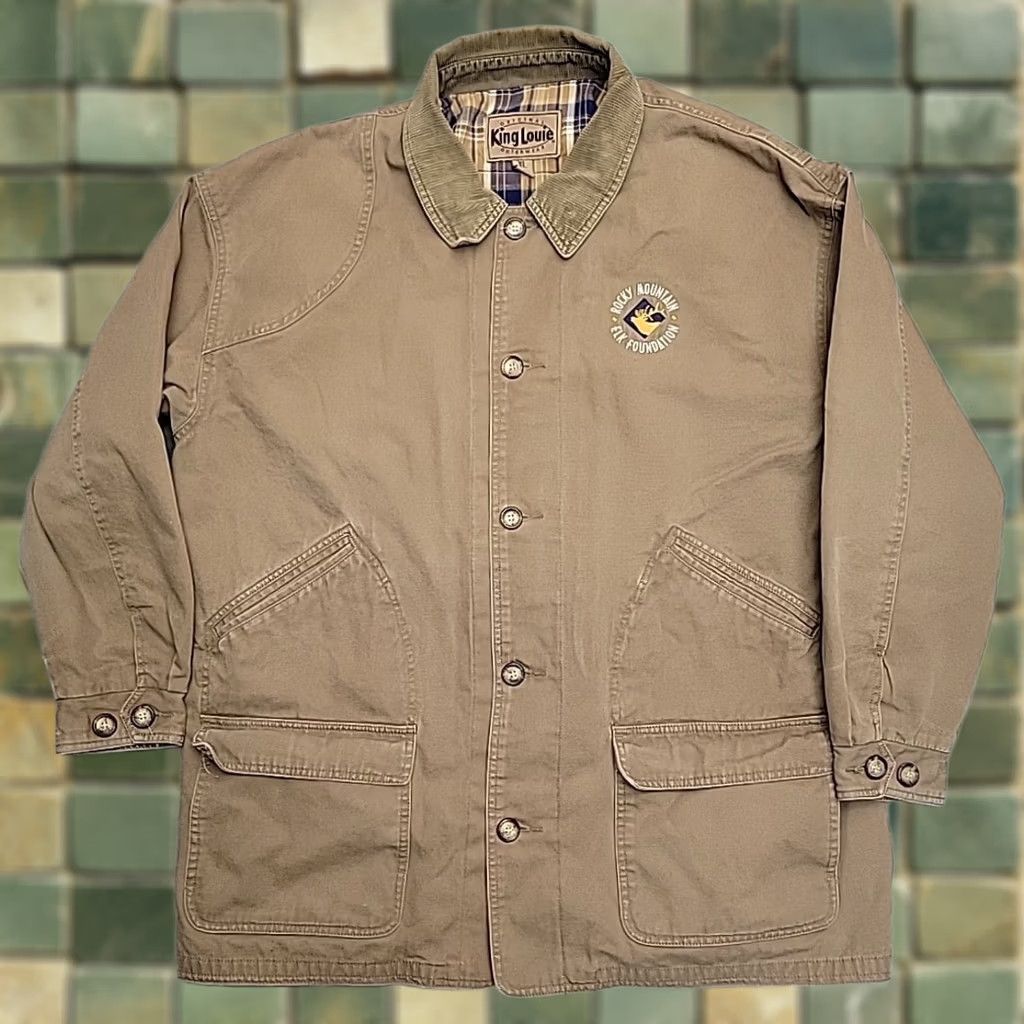 Vintage Rocky Mountain Elk Foundation Chore Jacket Men XL Canvas Barn Work Flannel Lined Size US XL / EU 56 / 4 - 1 Thumbnail