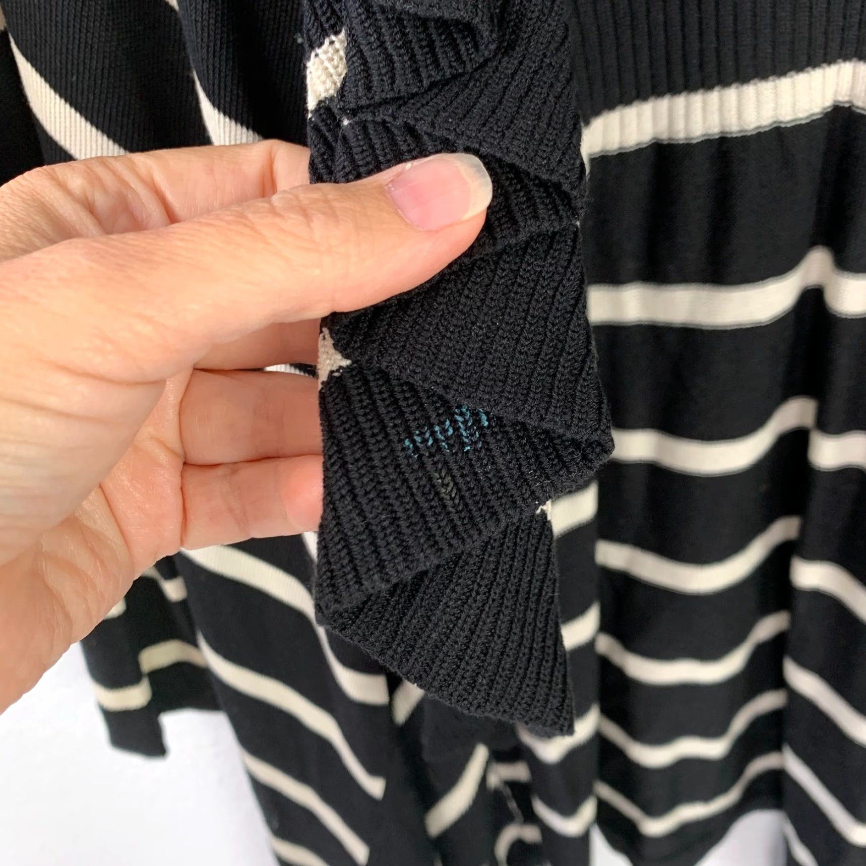 White House Black Market White House Black Market Cardigan Open Front Striped Knit Lightweight L Regular Womens Size L / US 10 / IT 46 - 5 Thumbnail