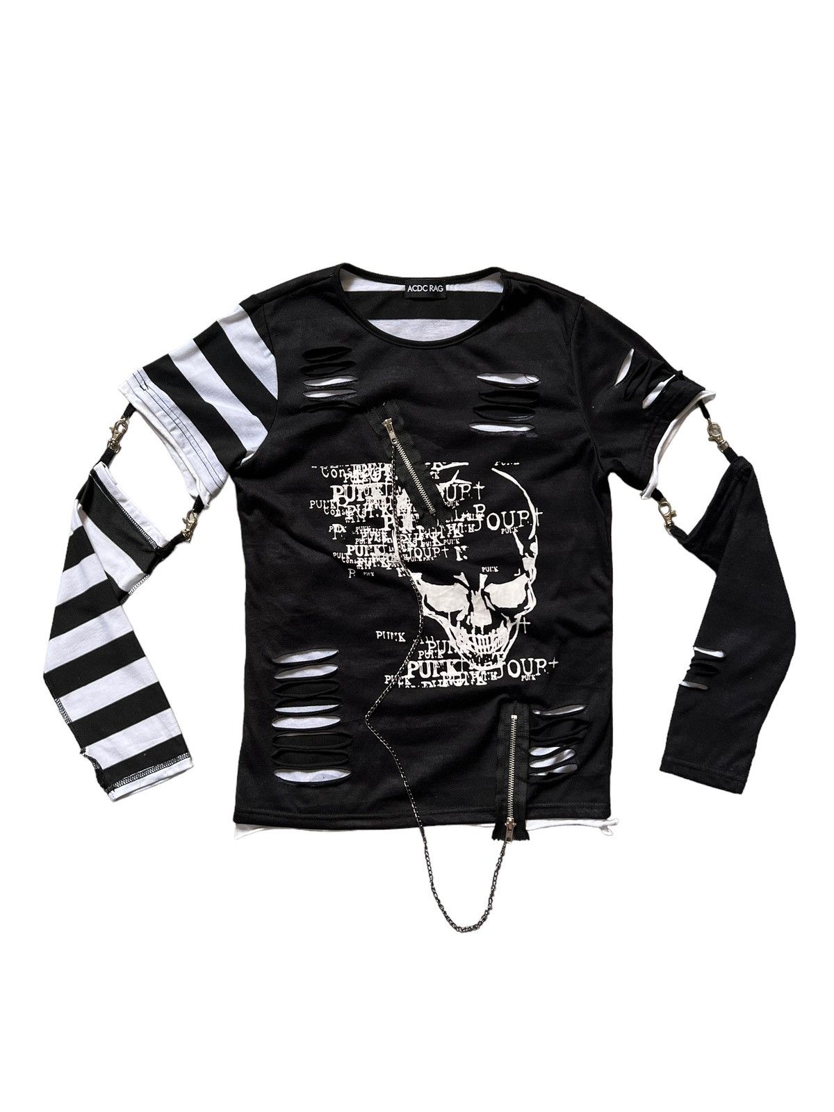 image of 14Th Addiction x Seditionaries Acdc Rag Seditionaries Longsleeve Shirt in Black/White (Size XS)