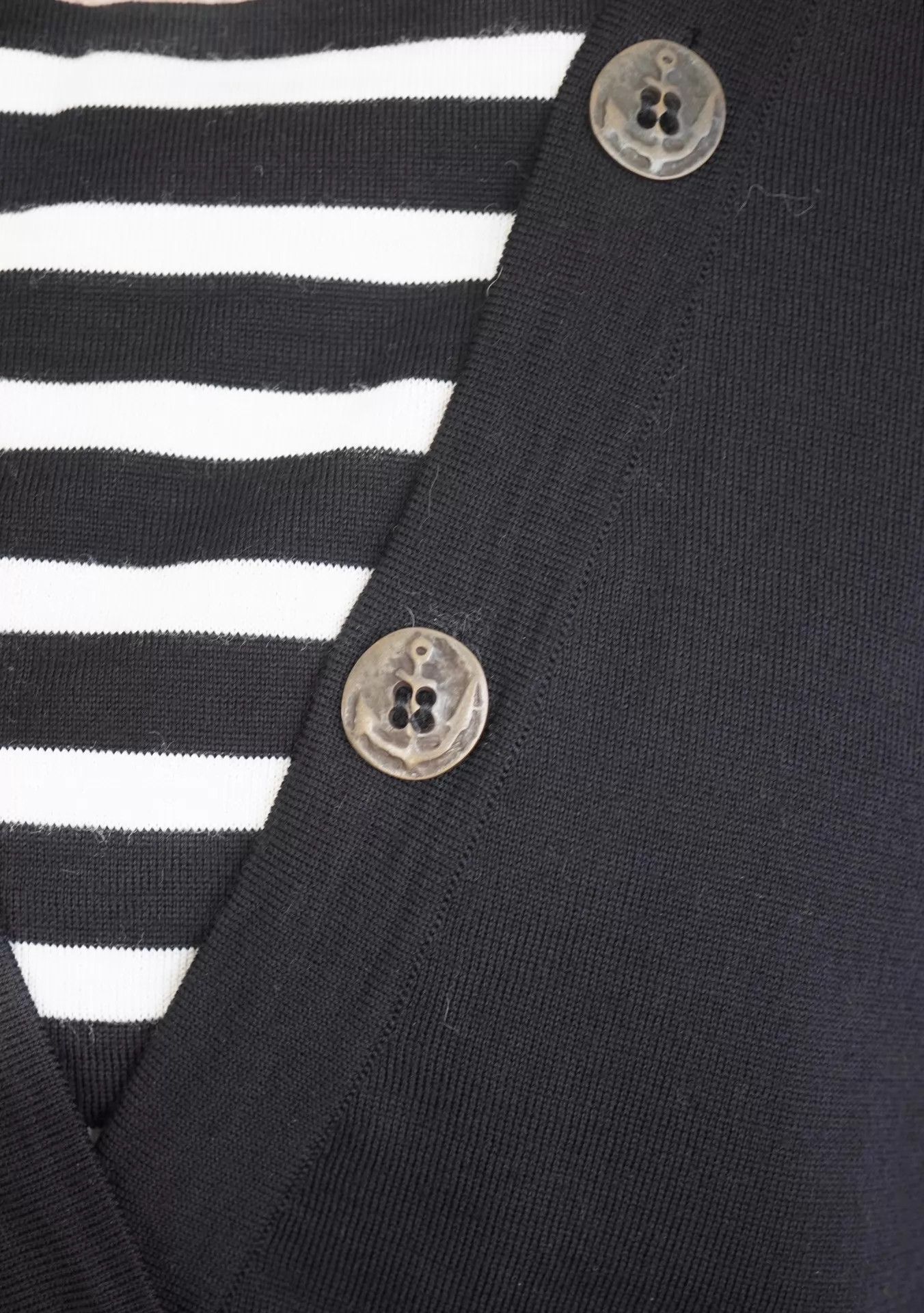 Jean Paul Gaultier JPG 1990s Rare Nautical Wool Layered V-Neck Top S Size S / US 4 / IT 40 - 6 Thumbnail