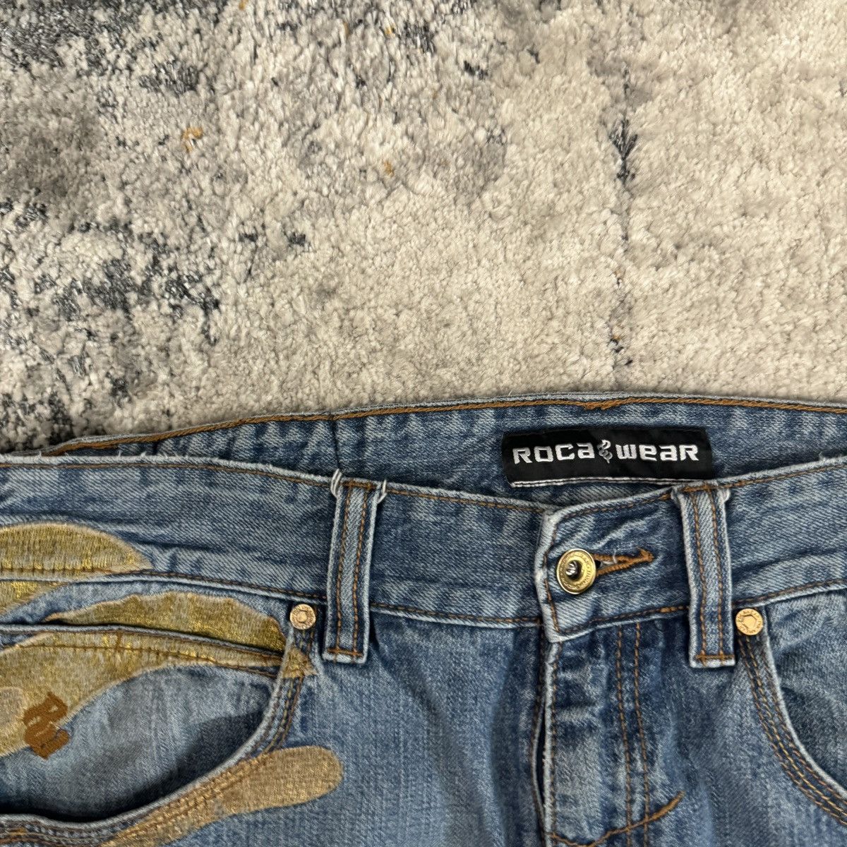 JNCO × Rocawear × Vintage Crazy Vintage y2k Rocawear camo embroidered baggy jeans Size US 36 / EU 52 - 7 Thumbnail